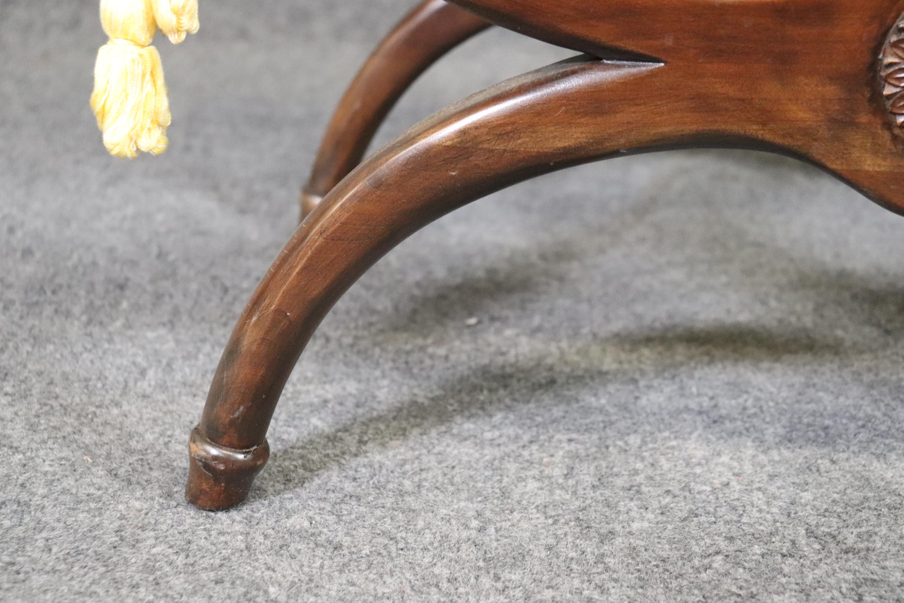 Pair Maison Jansen Attributed Mahogany French Directoire Footstools, Circa 1960s For Sale 5