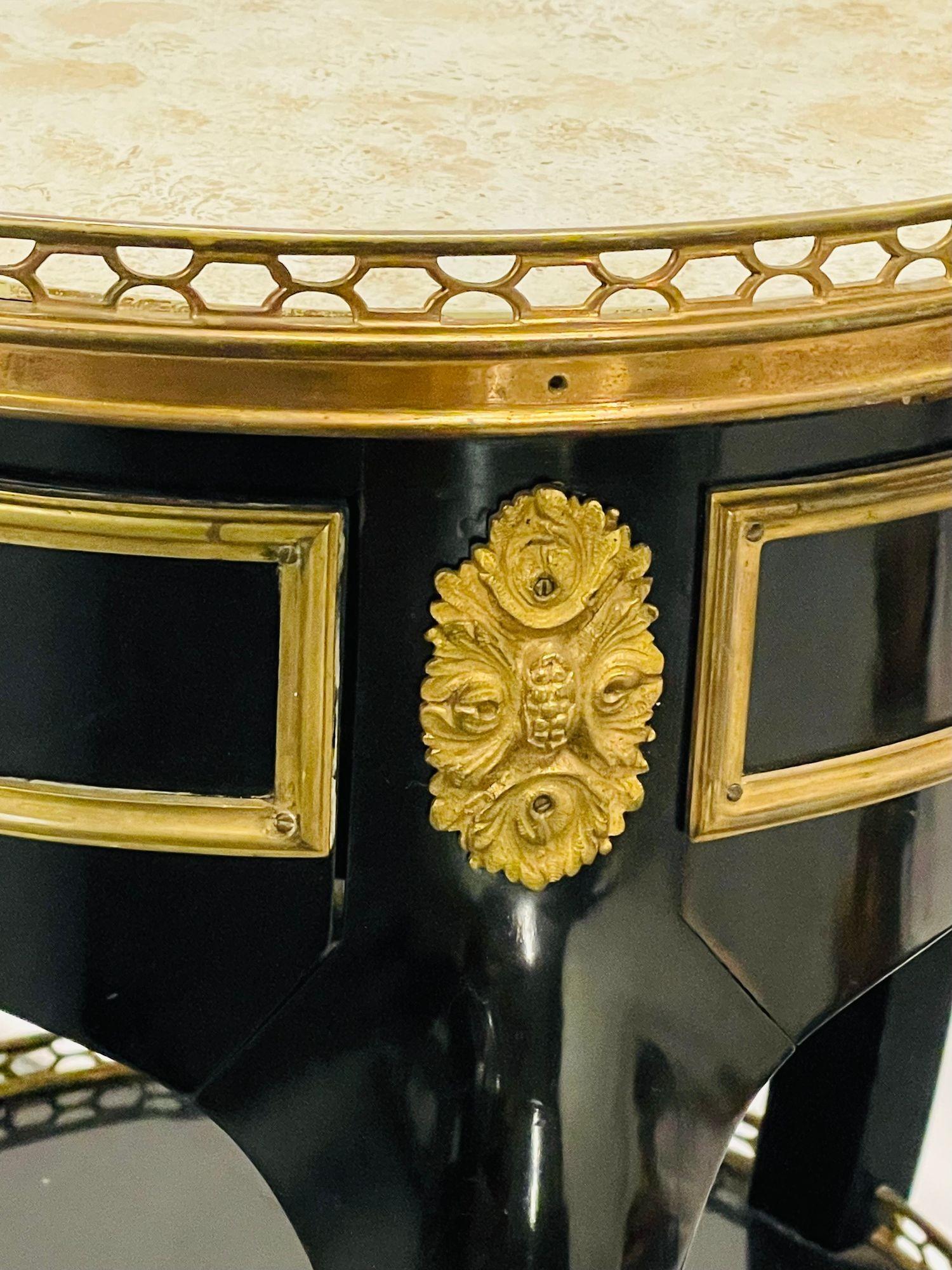 Pair Maison Jansen Hollywood Regency Style End, Side Tables, Silver Leaf Glass 3
