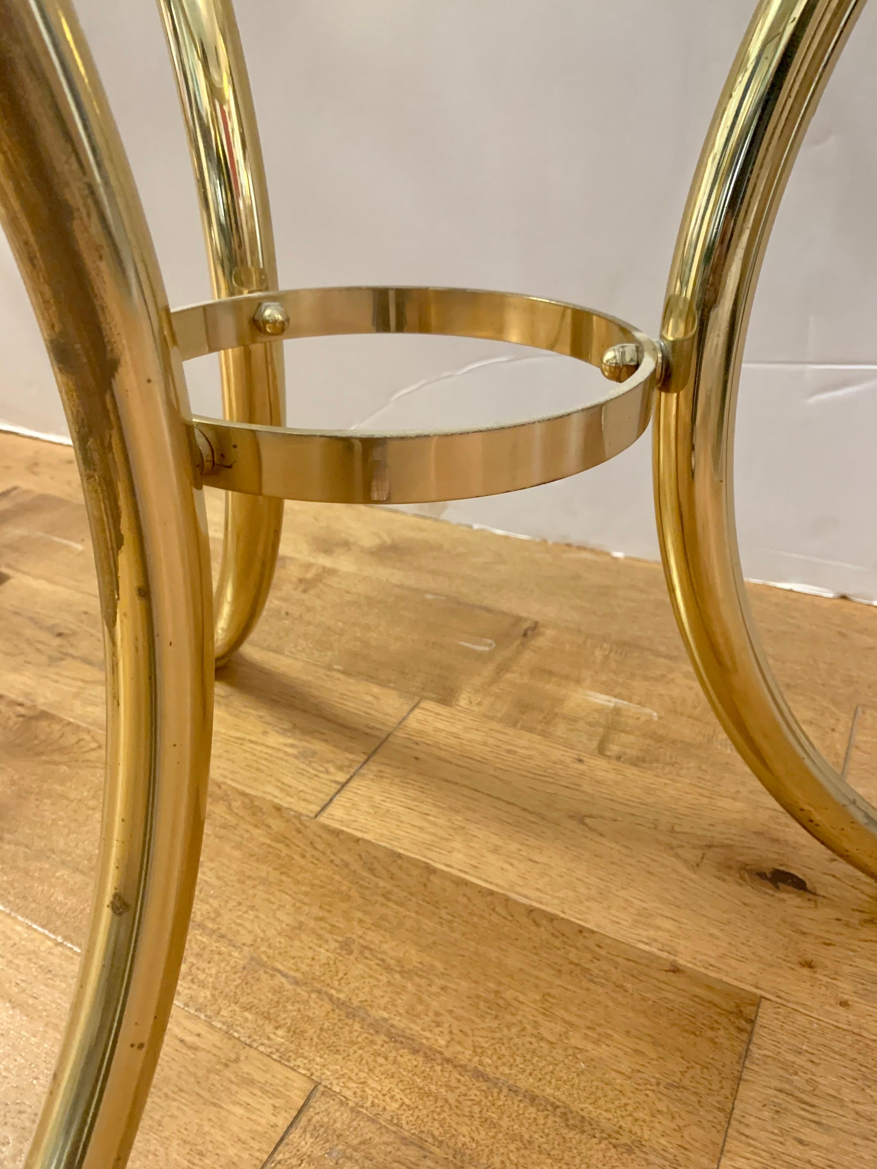 Mid-20th Century Pair Maison Jansen Neoclassical Brass and Glass End Tables Swan Heads and Feet