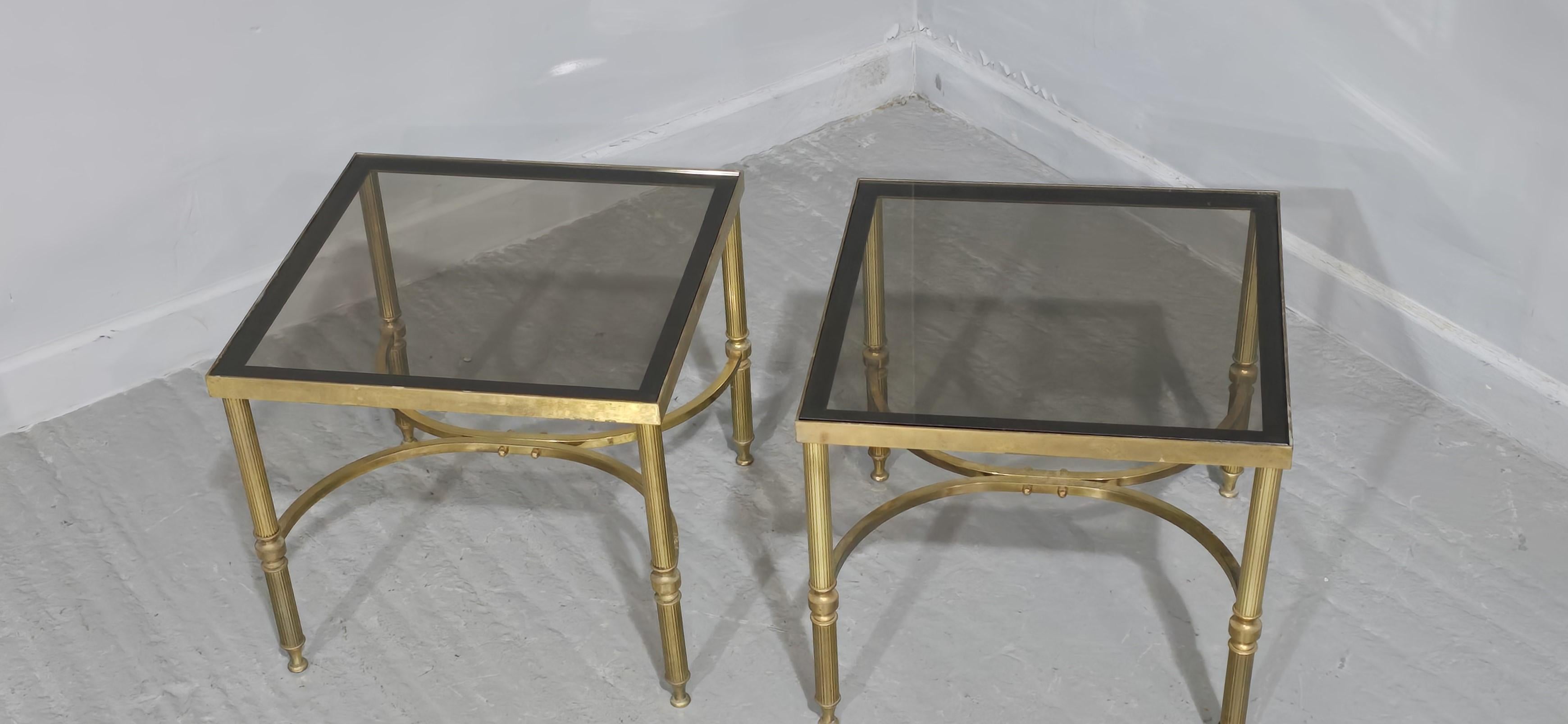 Pair Maison Jansen Side Lamp Tables For Sale 1