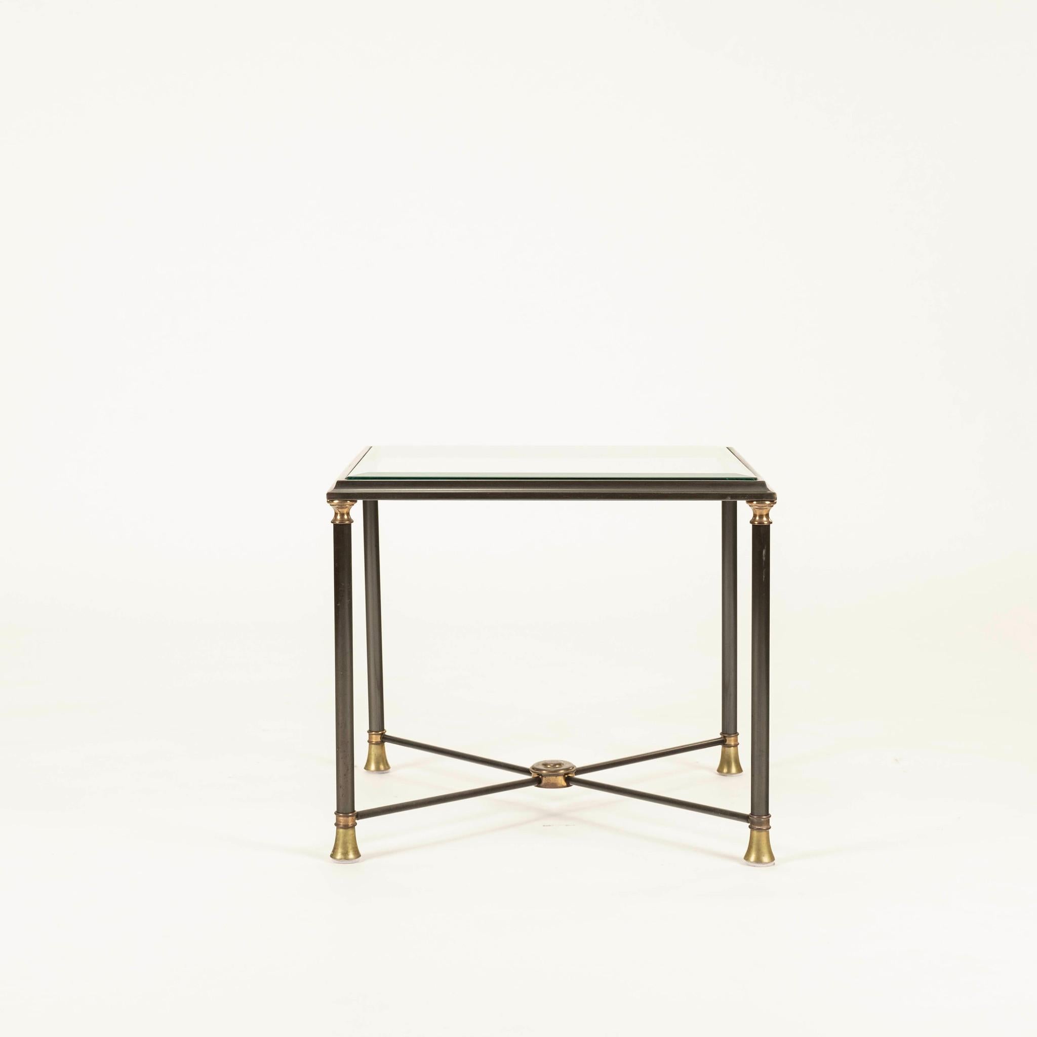 Brass Pair Maison Jansen Style End Tables For Sale