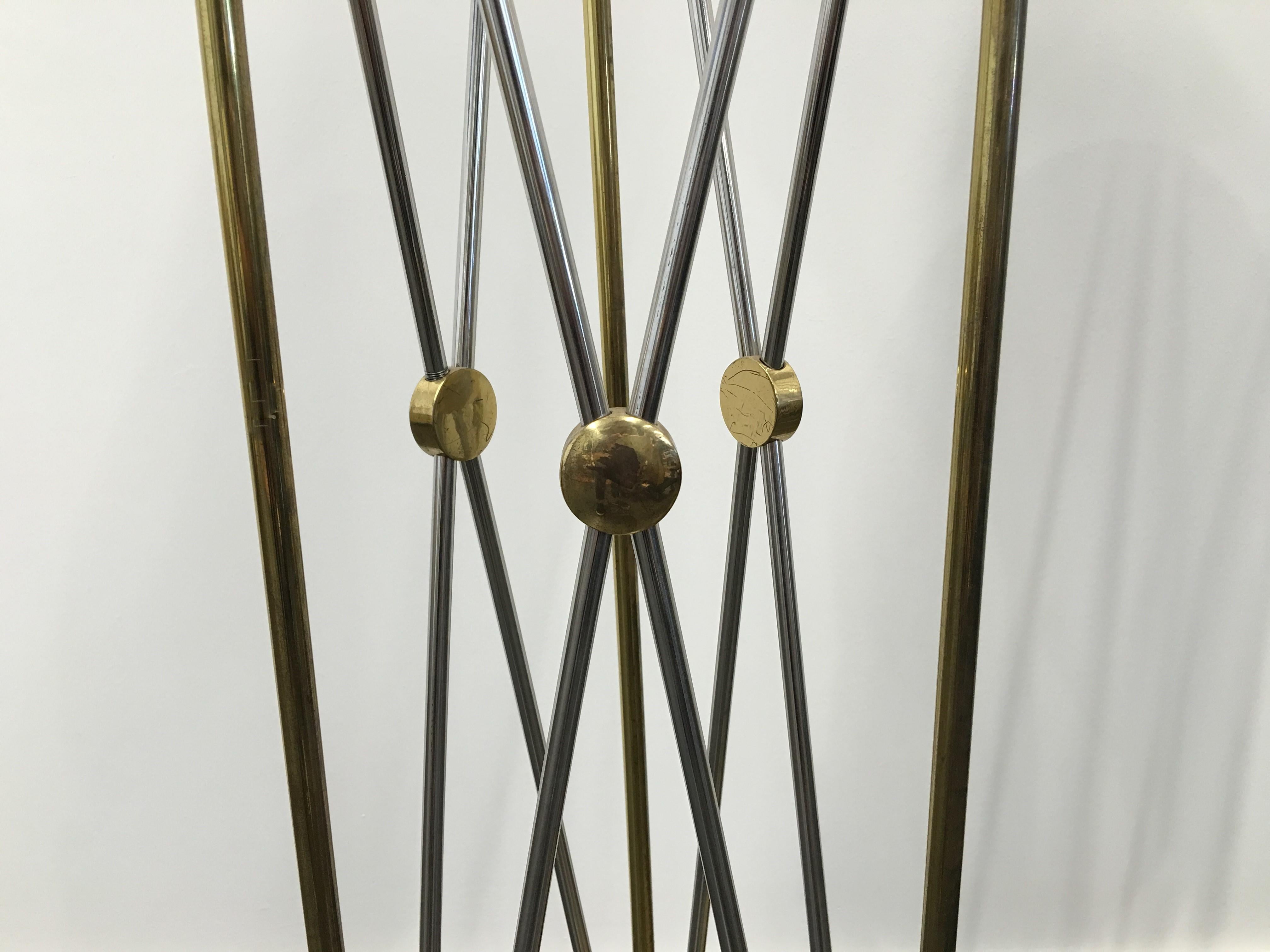 Pair of Maison Jansen Style Steel and Brass Jardinière / Planter Stands 1