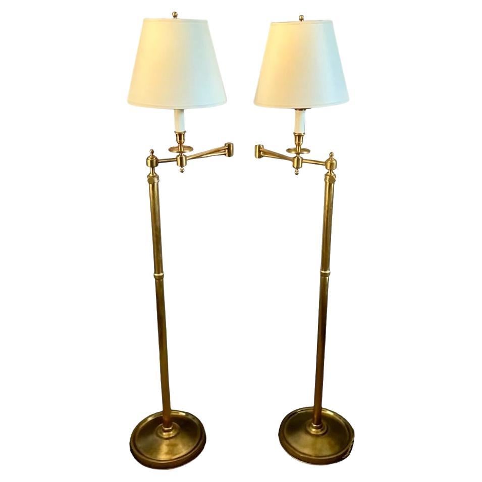 Pair Maison Jansen Style Swing-Arm Reading Lamps