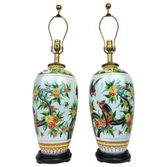 Pair Maitland Smith Chinese Export Style Porcelain Lamps.