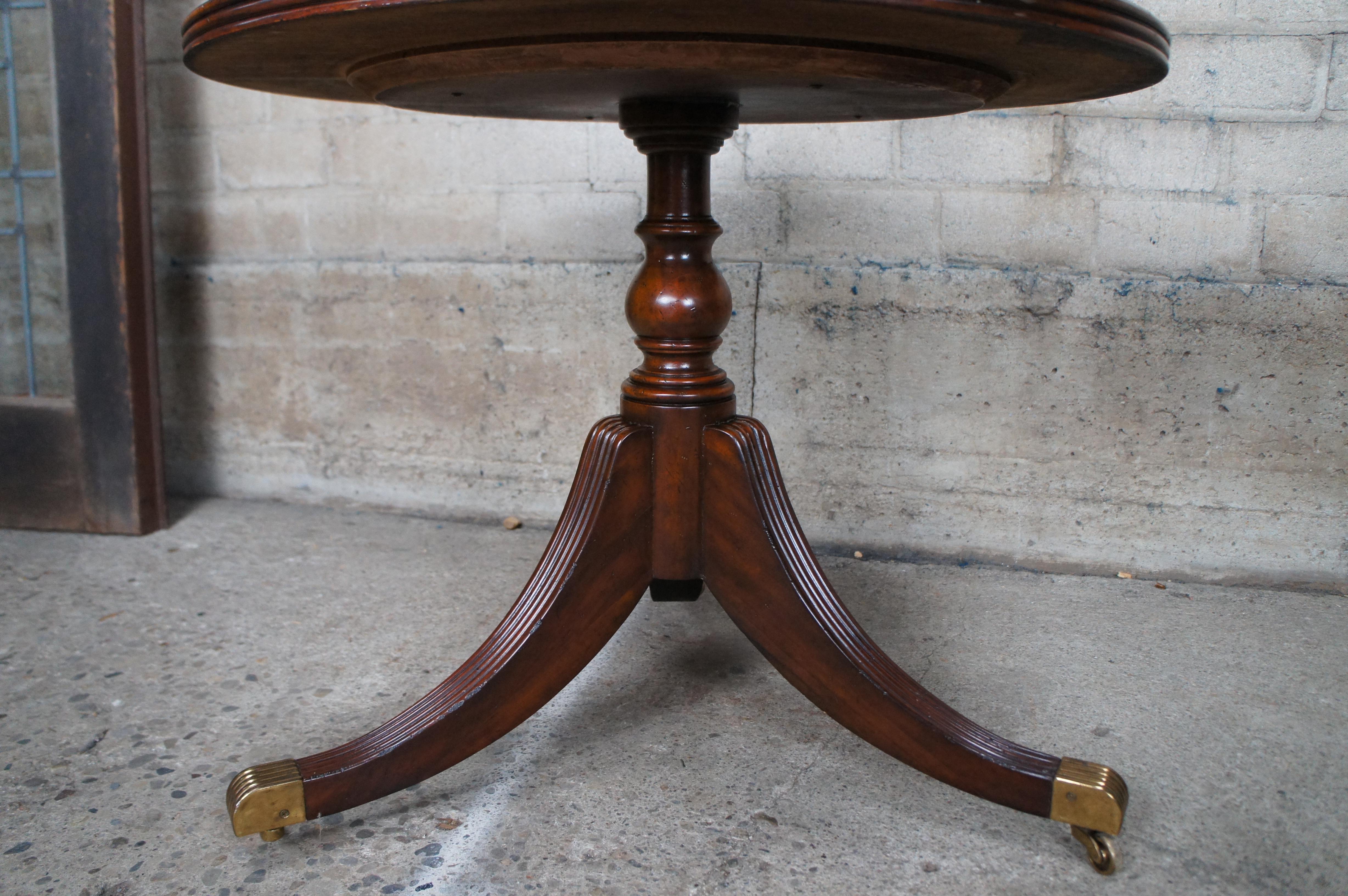 Pair Maitland Smith Regency Flame Mahogany Large Tiered Dumbwaiter Side Tables For Sale 3