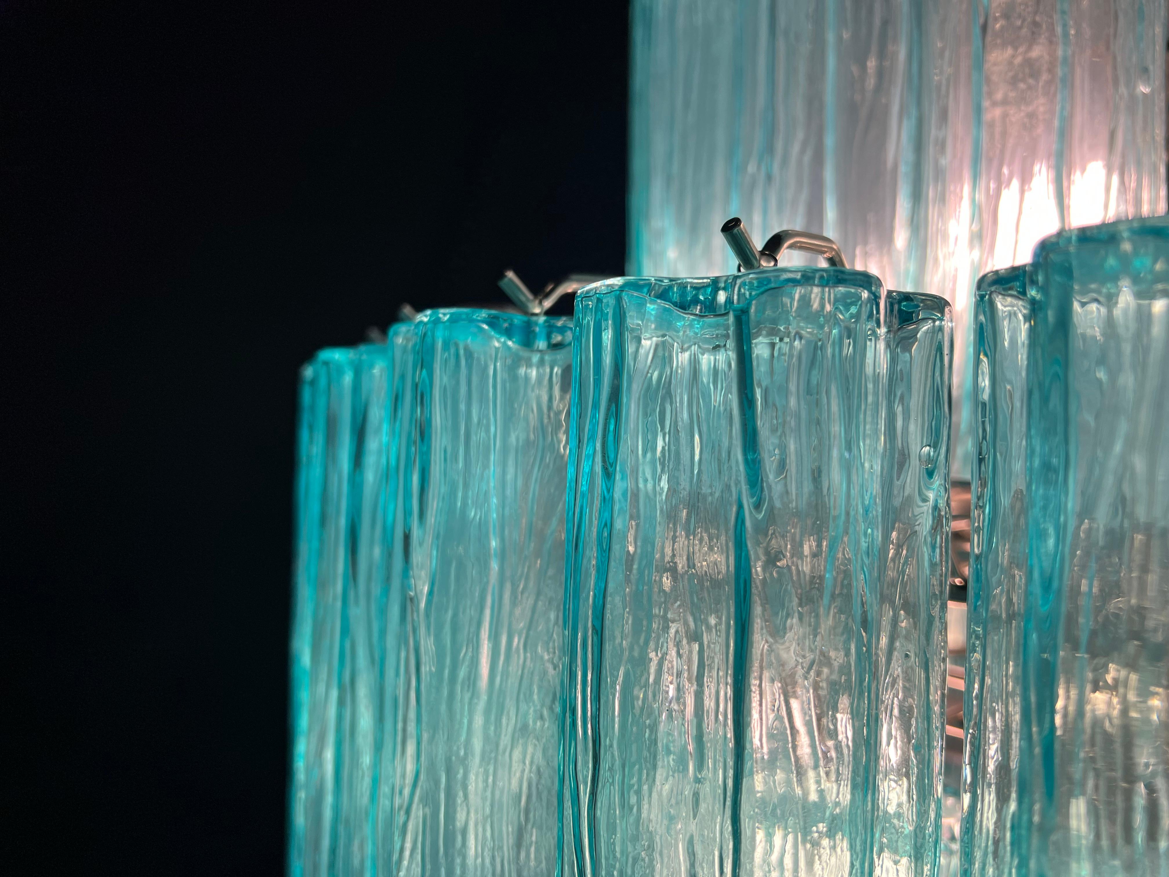 Coppia Majestic Acquamarina  Lampadari di Murano di Valentina Planta in vendita 7