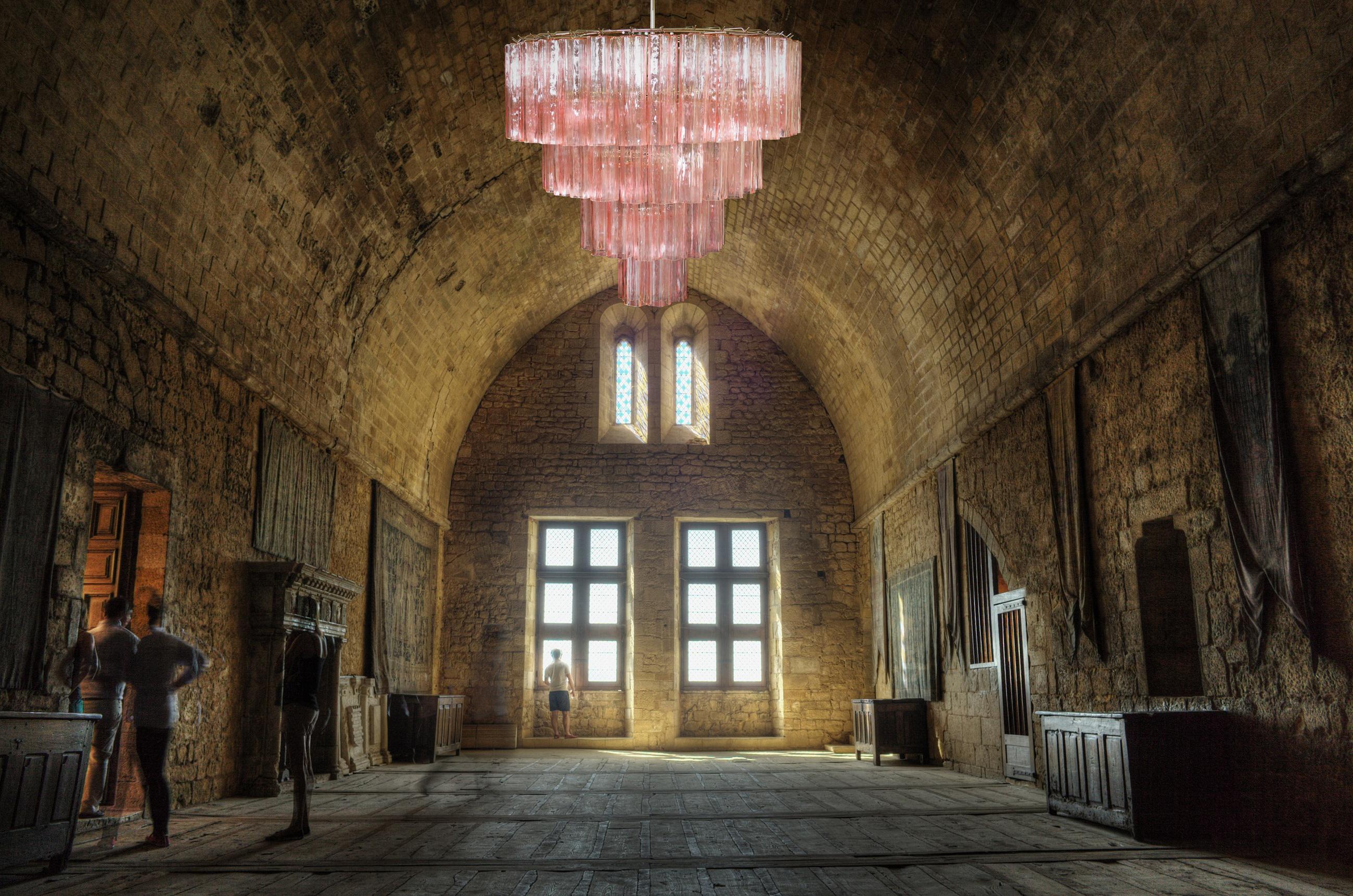 Coppia di lampadari di Murano rosa Majestic in vendita 5