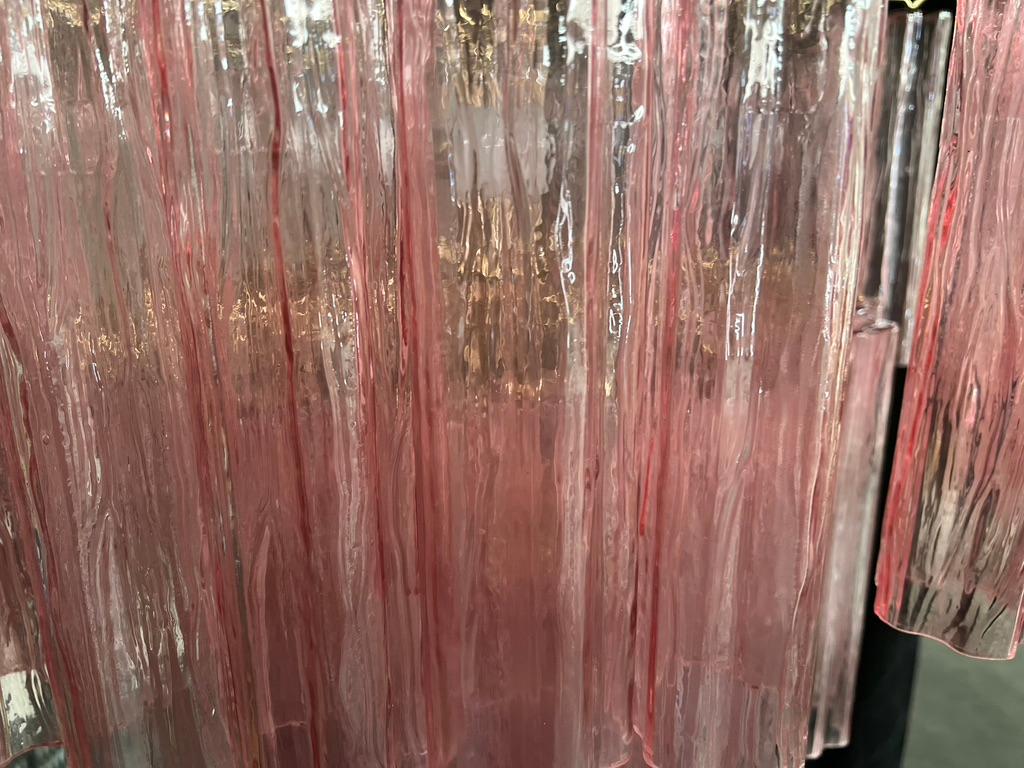 Paire de majestueux lustres roses de Murano par Valentina Planta en vente 8