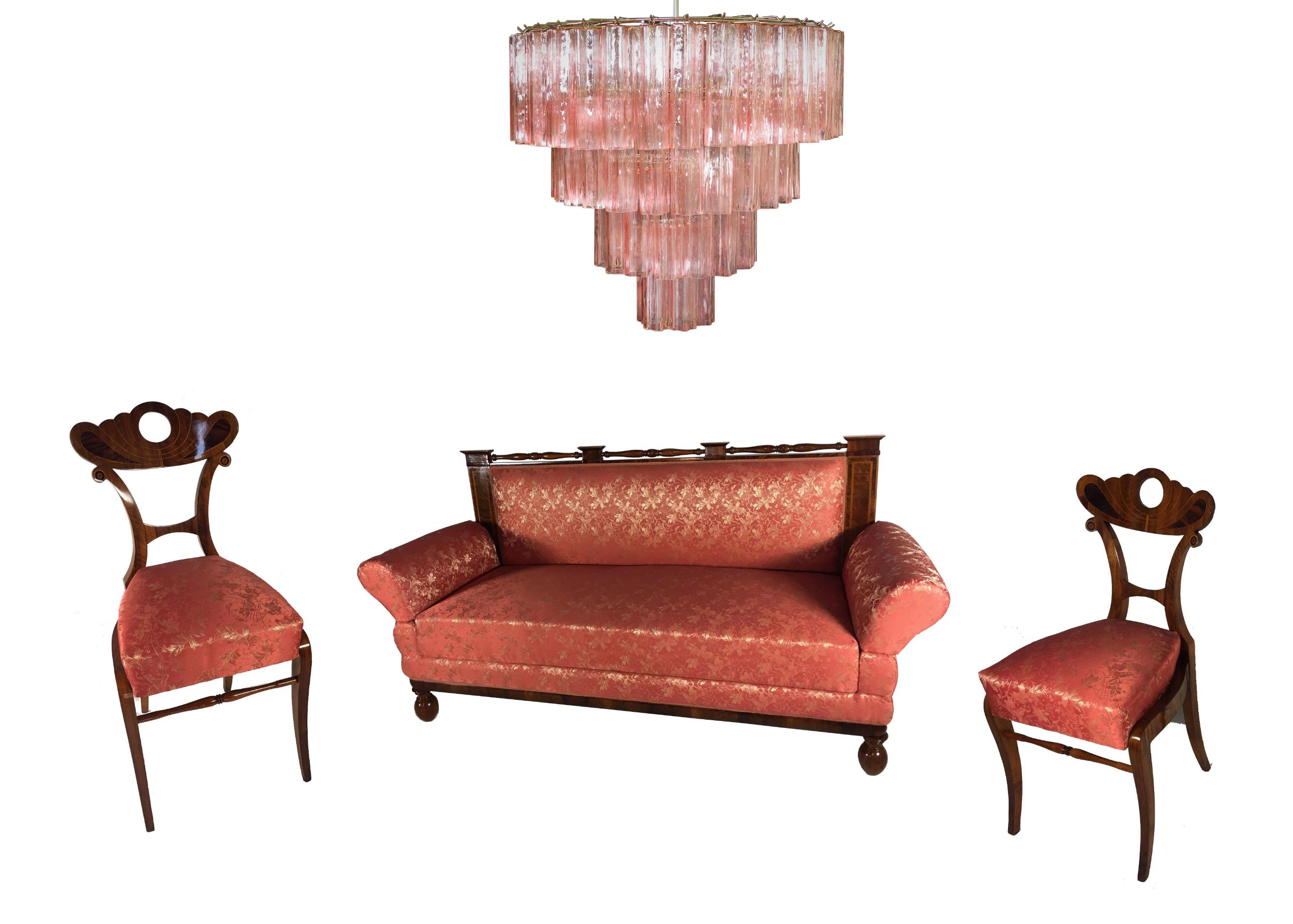 Coppia di lampadari di Murano rosa Majestic in vendita 8