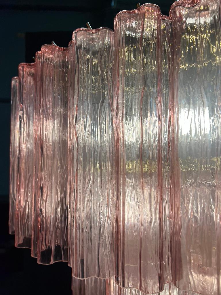 Pair Majestic Pink Murano Chandelier by Valentina Planta For Sale 2