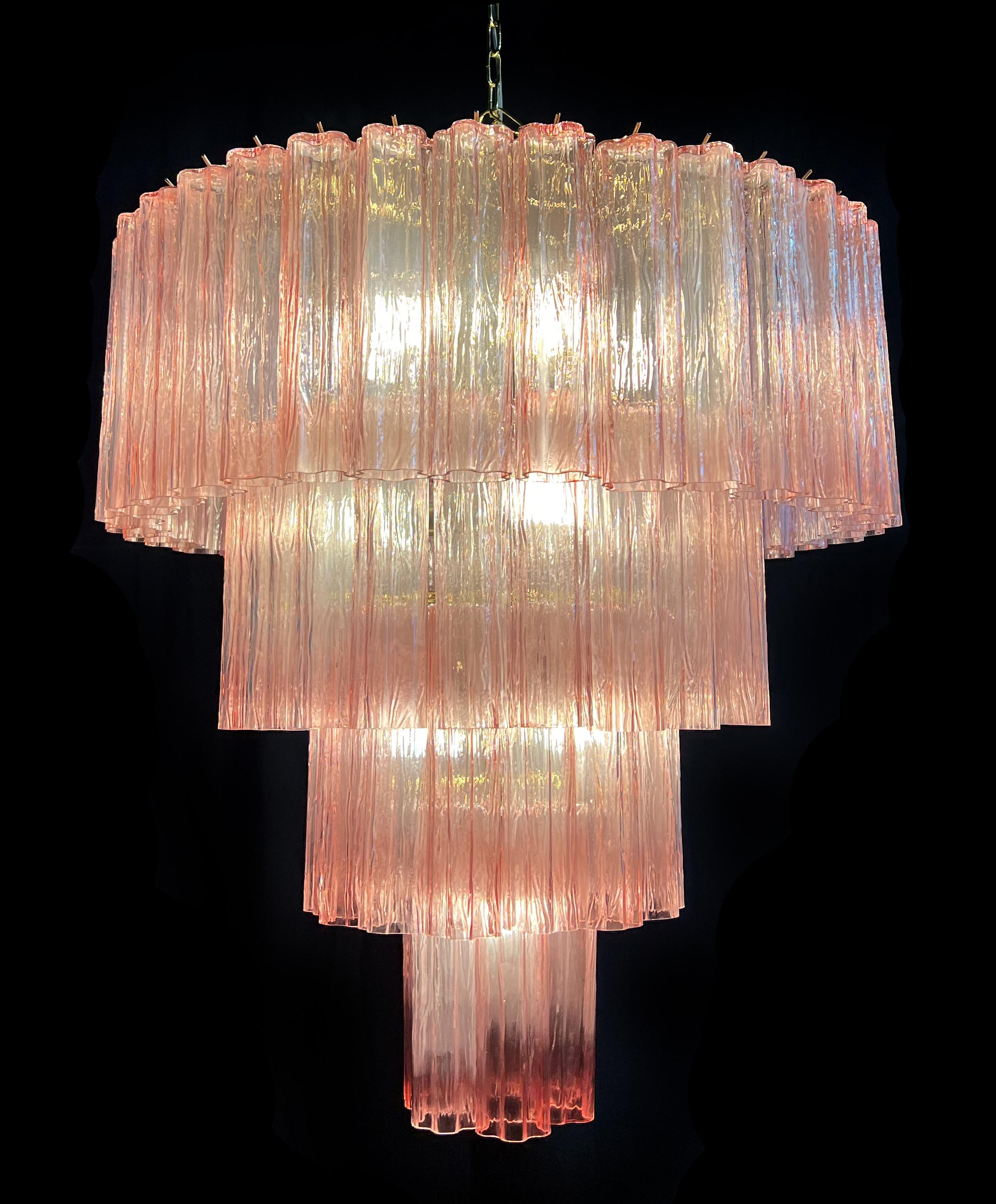 Pair Majestic Pink Murano Chandelier For Sale 9