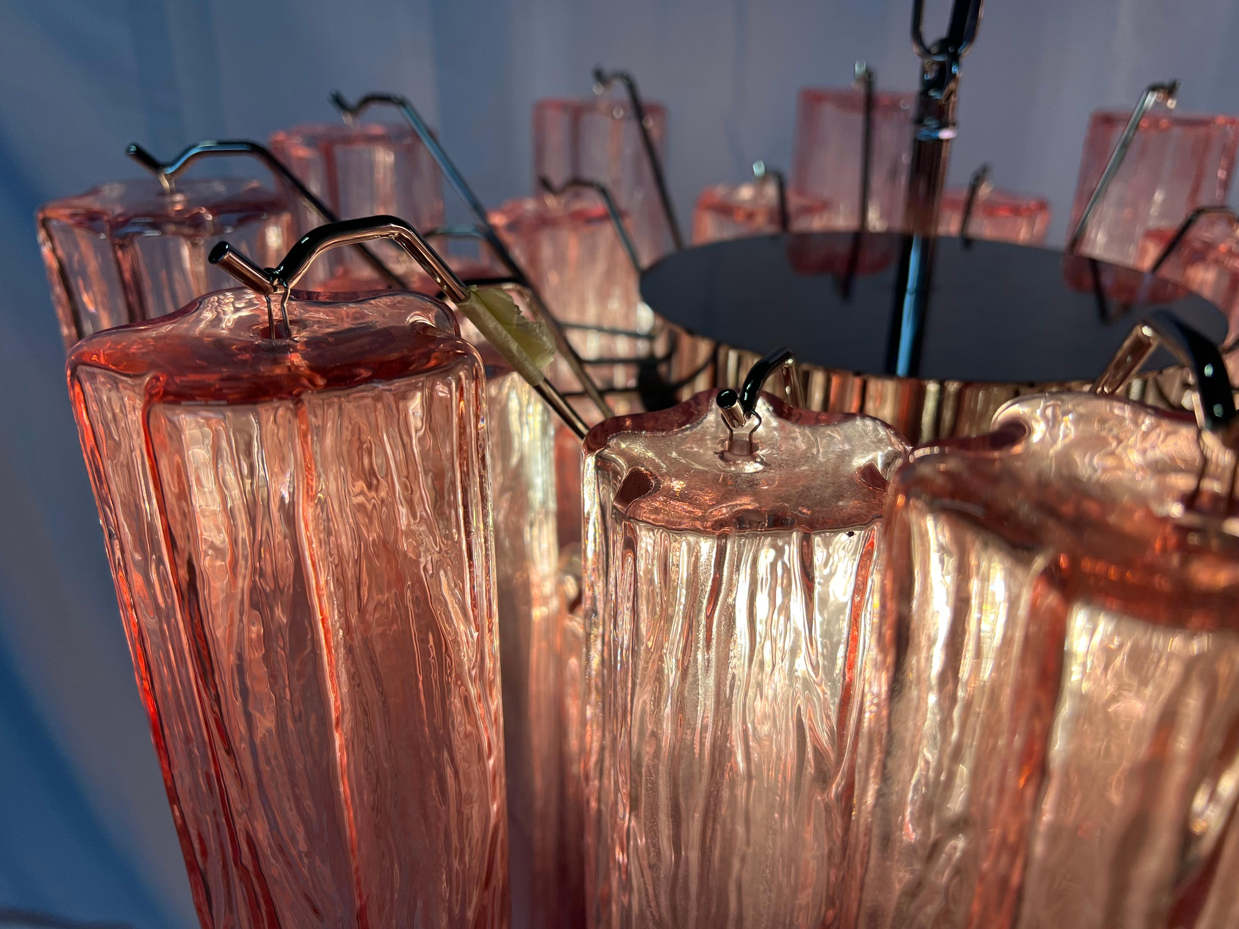 Coppia di lampadari di Murano rosa Majestic in vendita 14