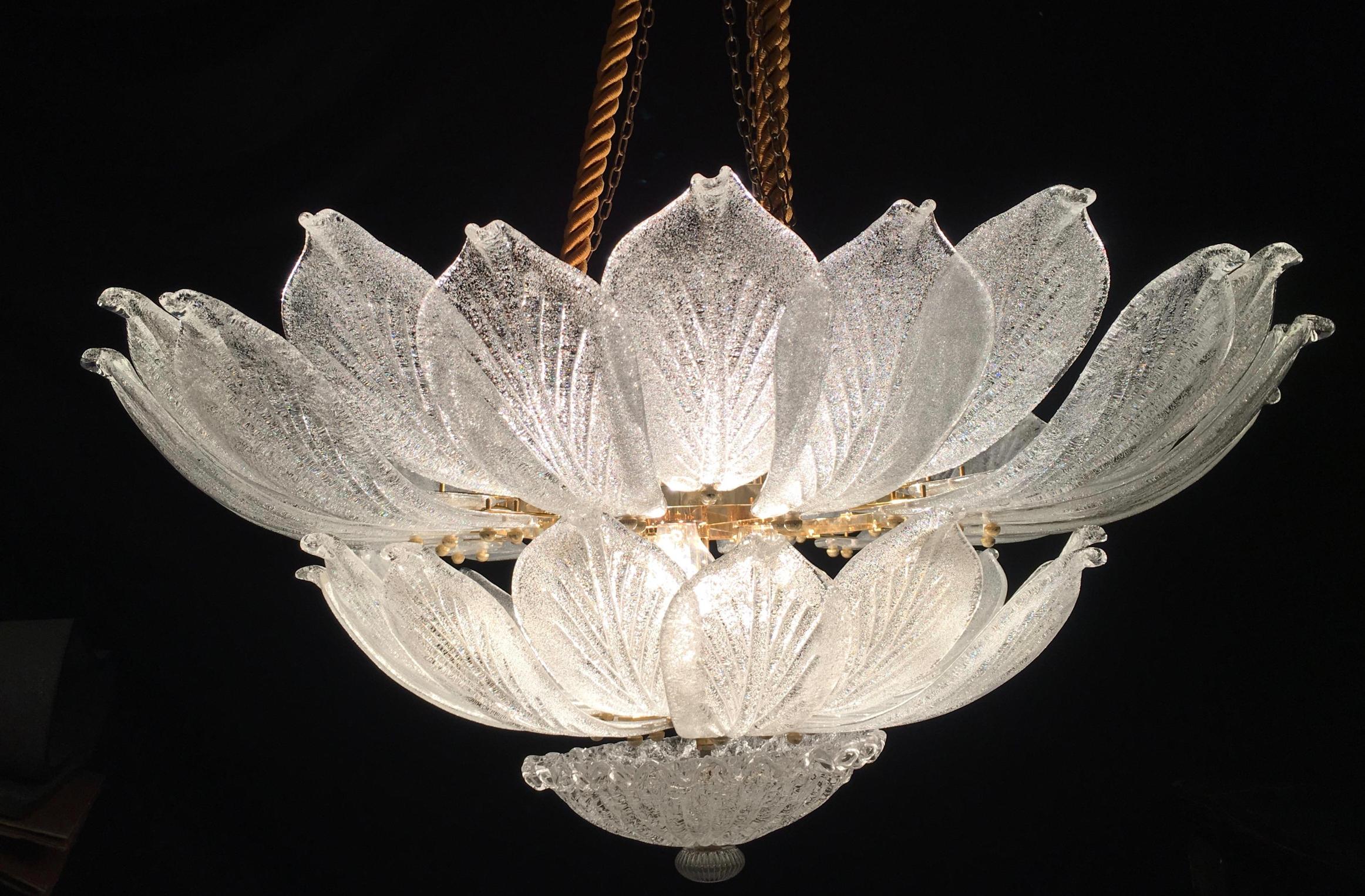 Pair Majestic Venetian Ceiling lights. Murano  In Good Condition For Sale In Budapest, HU