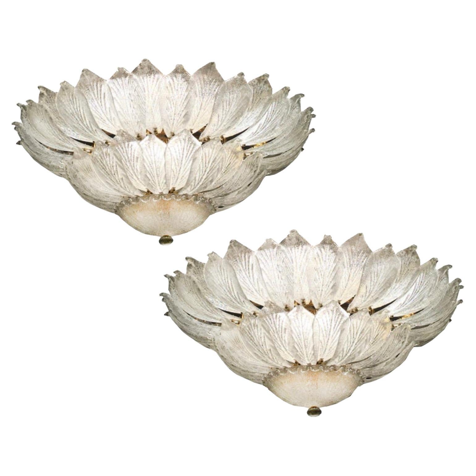 Pair Majestic Venetian Ceiling lights. Murano  For Sale