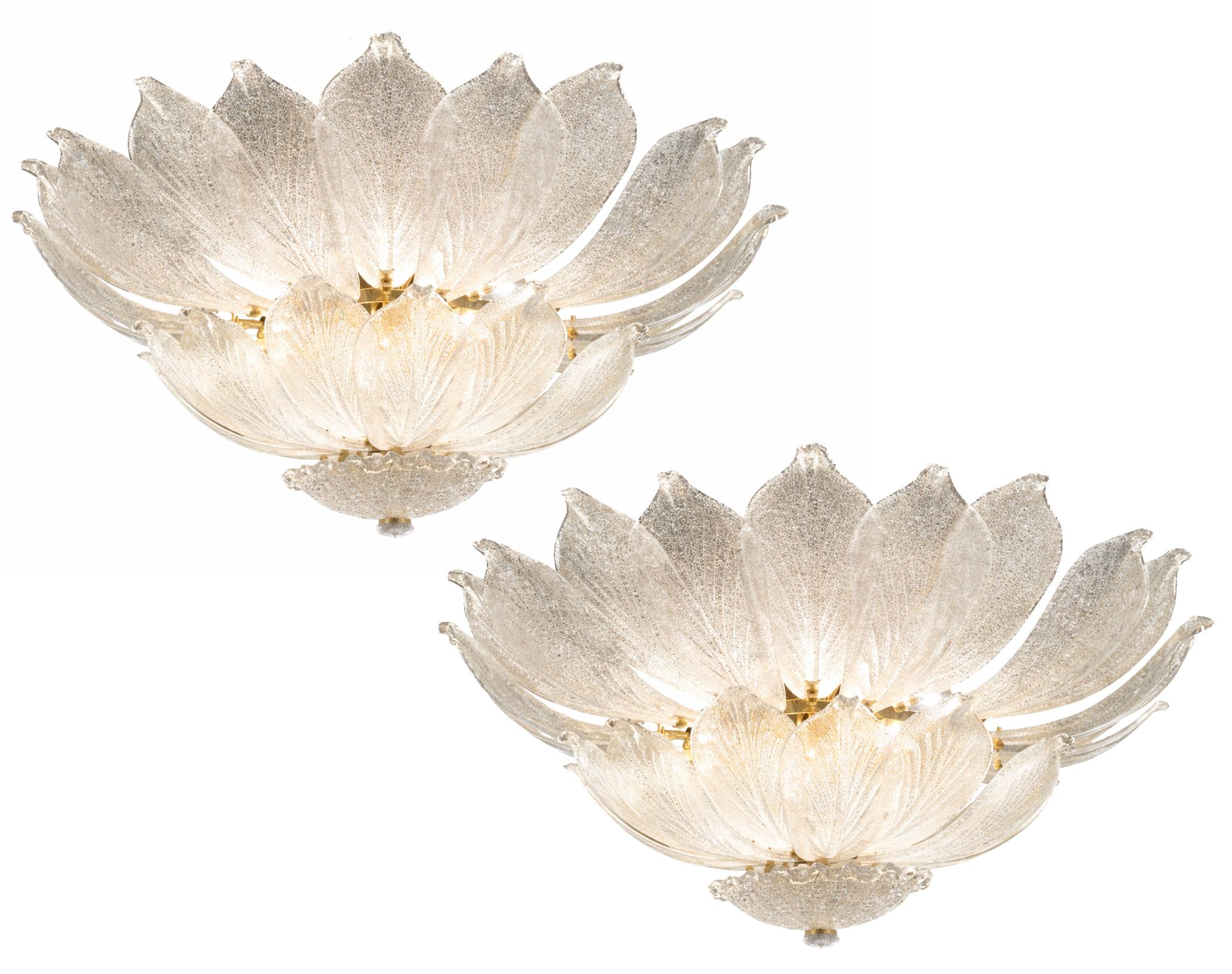 Pair Majestic Venetian Ceiling lights. Murano