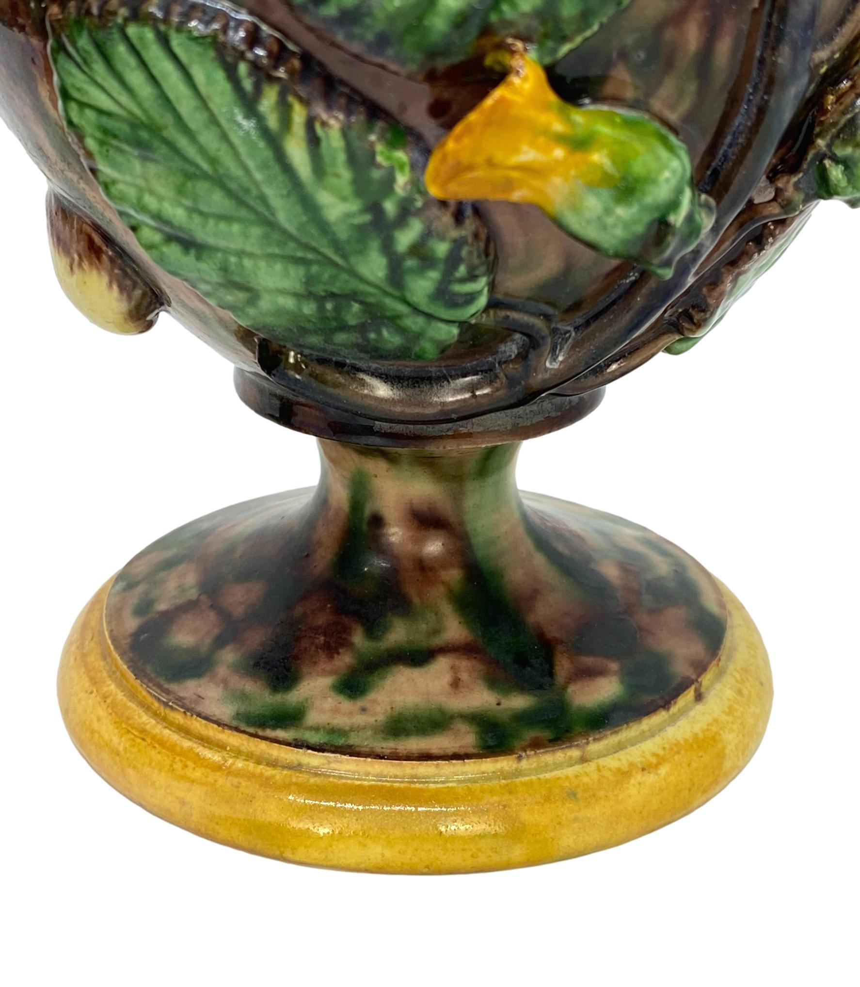 Pair of Majolica Palissy Ware Vases with Frogs, Thomas Sergent French circa 1885 6
