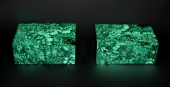 Pair of Fine Malachite Jewelry Boxes 5.25"