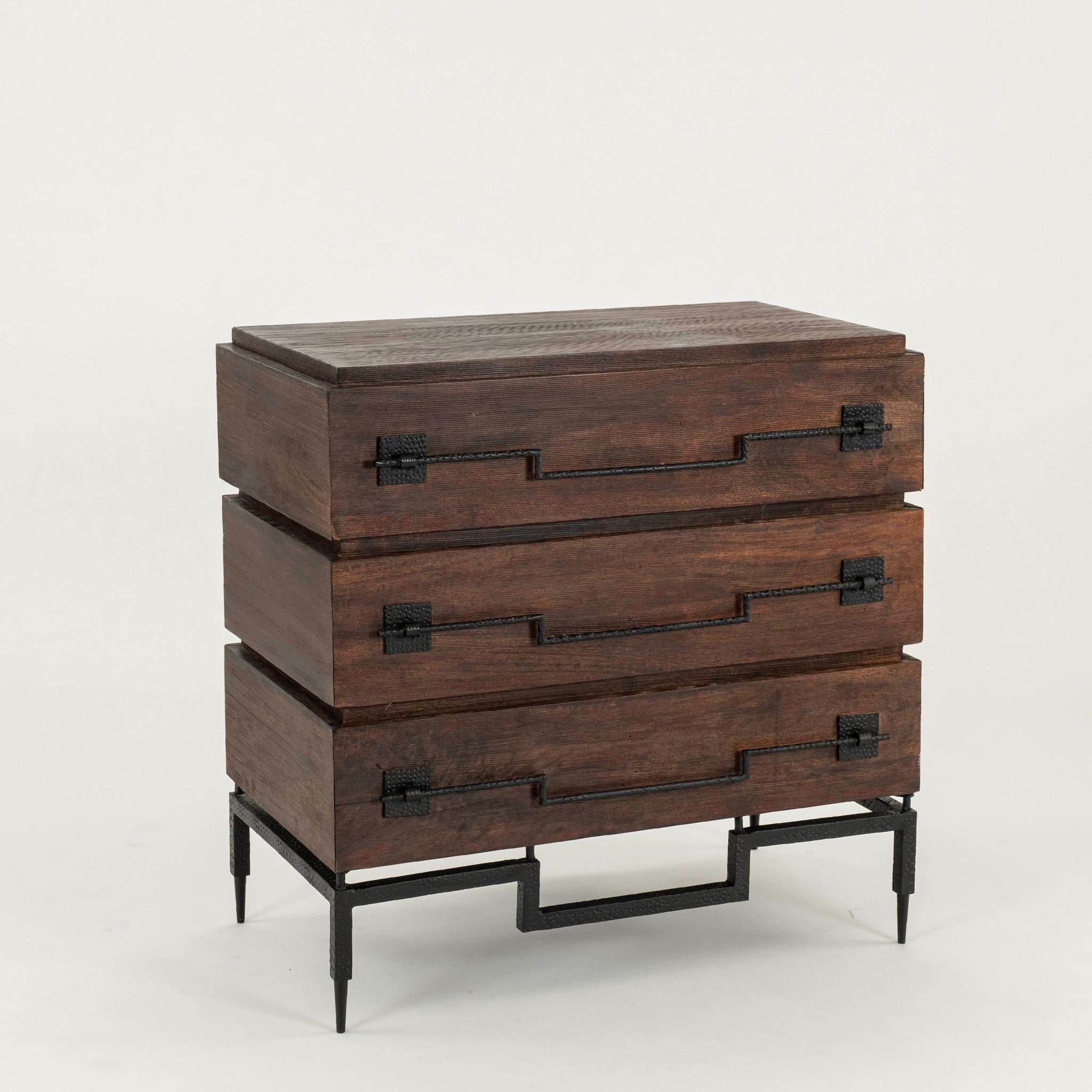 Contemporary Pair Mango Hardwood Chests For Sale