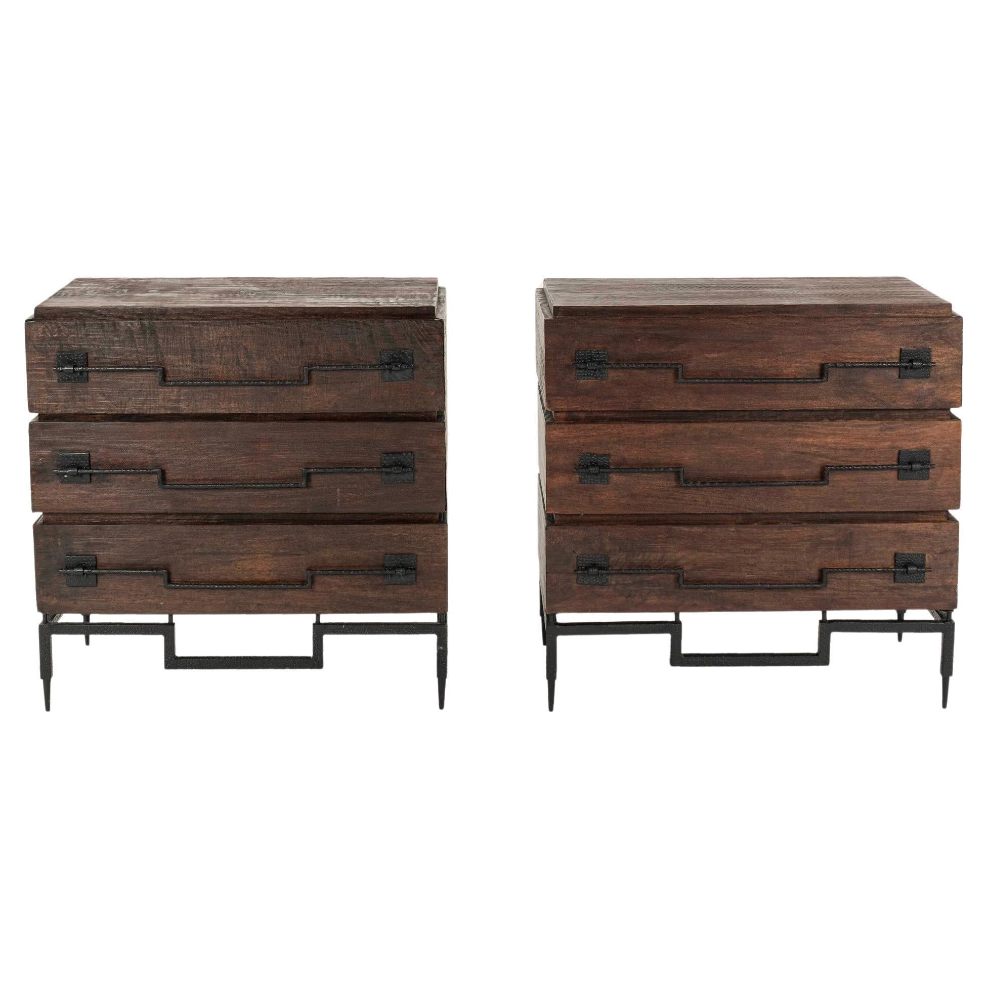 Pair Mango Hardwood Chests For Sale