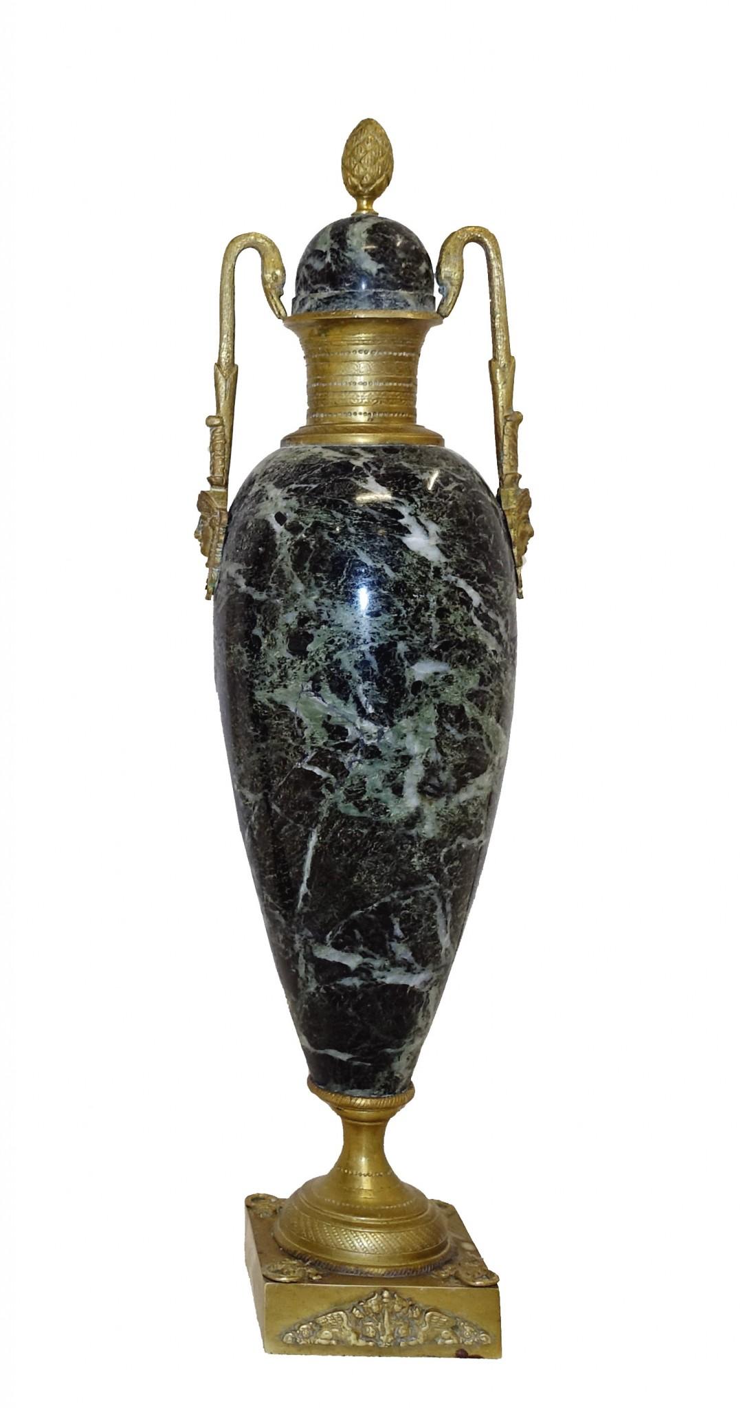 Paar Marmor Amphora Urnen Cassolettes Französisch Reich 1880 im Angebot 3