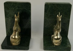 Pair of Marble and Brass Unicorn Bookends