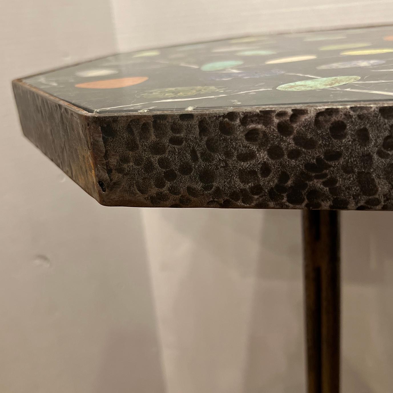 Early 20th Century Pair Marble and Iron Side Tables