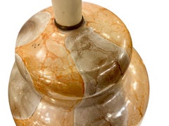 Pair "Marble" Glazed Porcelain Table Lamps