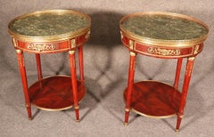 Pair of Marble-Top Bronze Mounted Linke Style French End Tables Guéridons