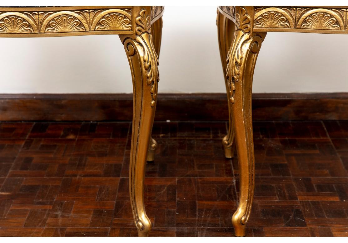 Pair Marble Top Giltwood End Tables 3