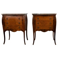 Pair Marble top Louis XV Nightstands / Chests of Drawers Pair Marble top Louis XV Nightstands / Chests of Drawers