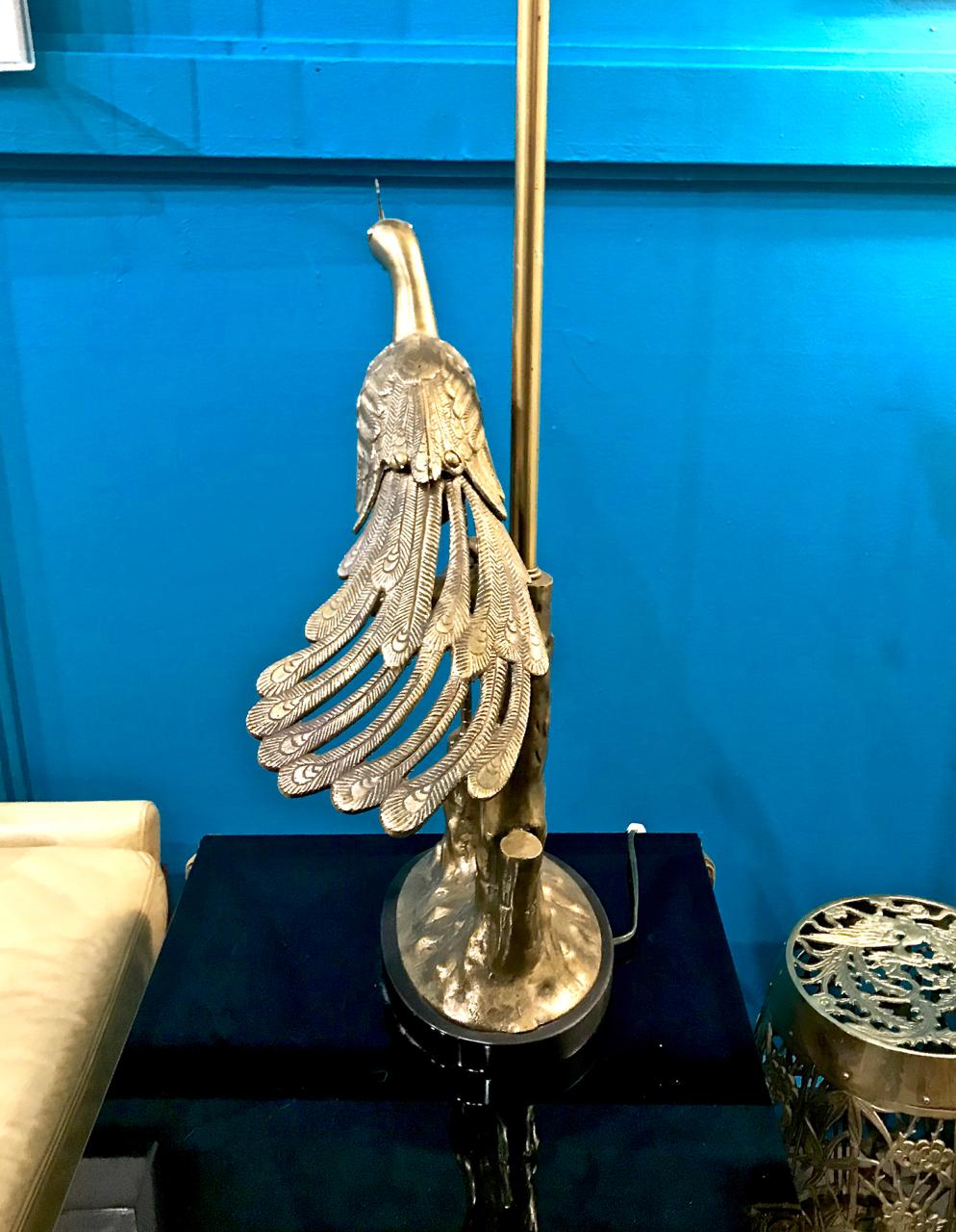 20th Century Pair of Marbro Brass Peacock and Chick Lamps, circa 1960 For Sale