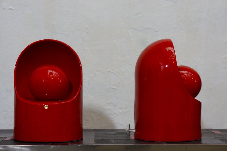Une paire de lampes de table en céramique Marcello Cuneo pour Gabbianelli.
Italie, 1966.