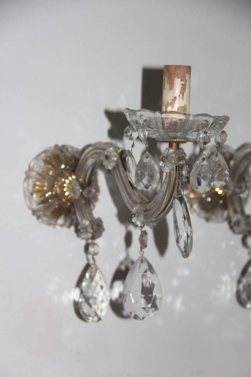 Pair of Maria Theresa sconces crystal design, 1950s.