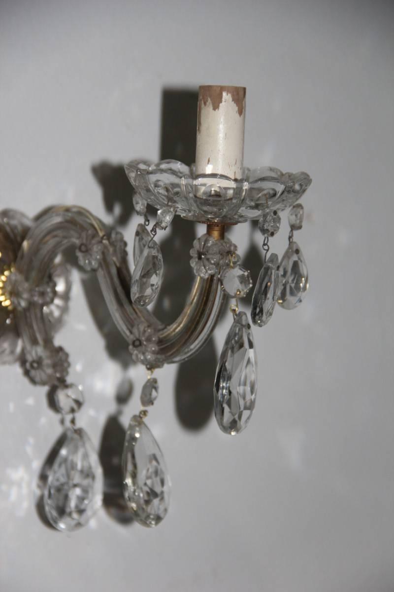 Mid-Century Modern Pair of Maria Theresa Sconces Crystal Design, 1950s For Sale