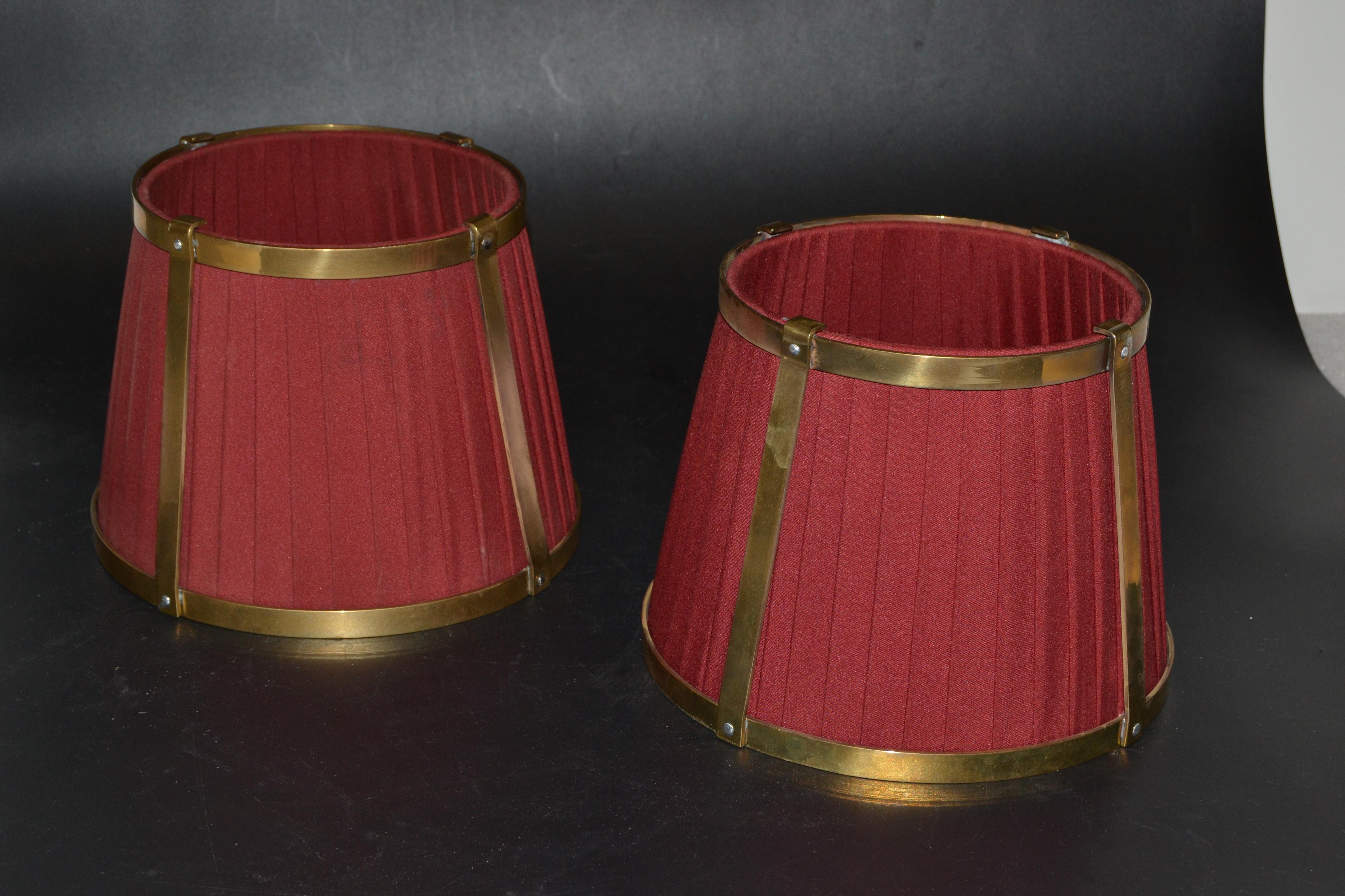 Pair Marina Retractable Swing Arm Sconces Original Brass Shades 2 Sets Available 2