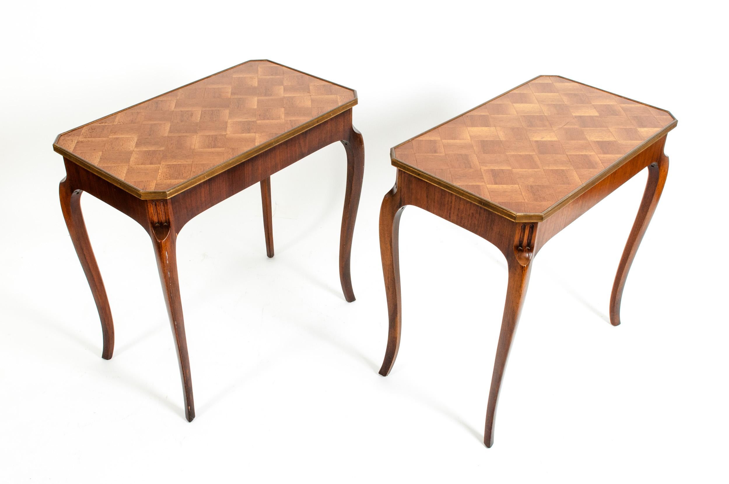 Pair Marquetry Side / End Table 5