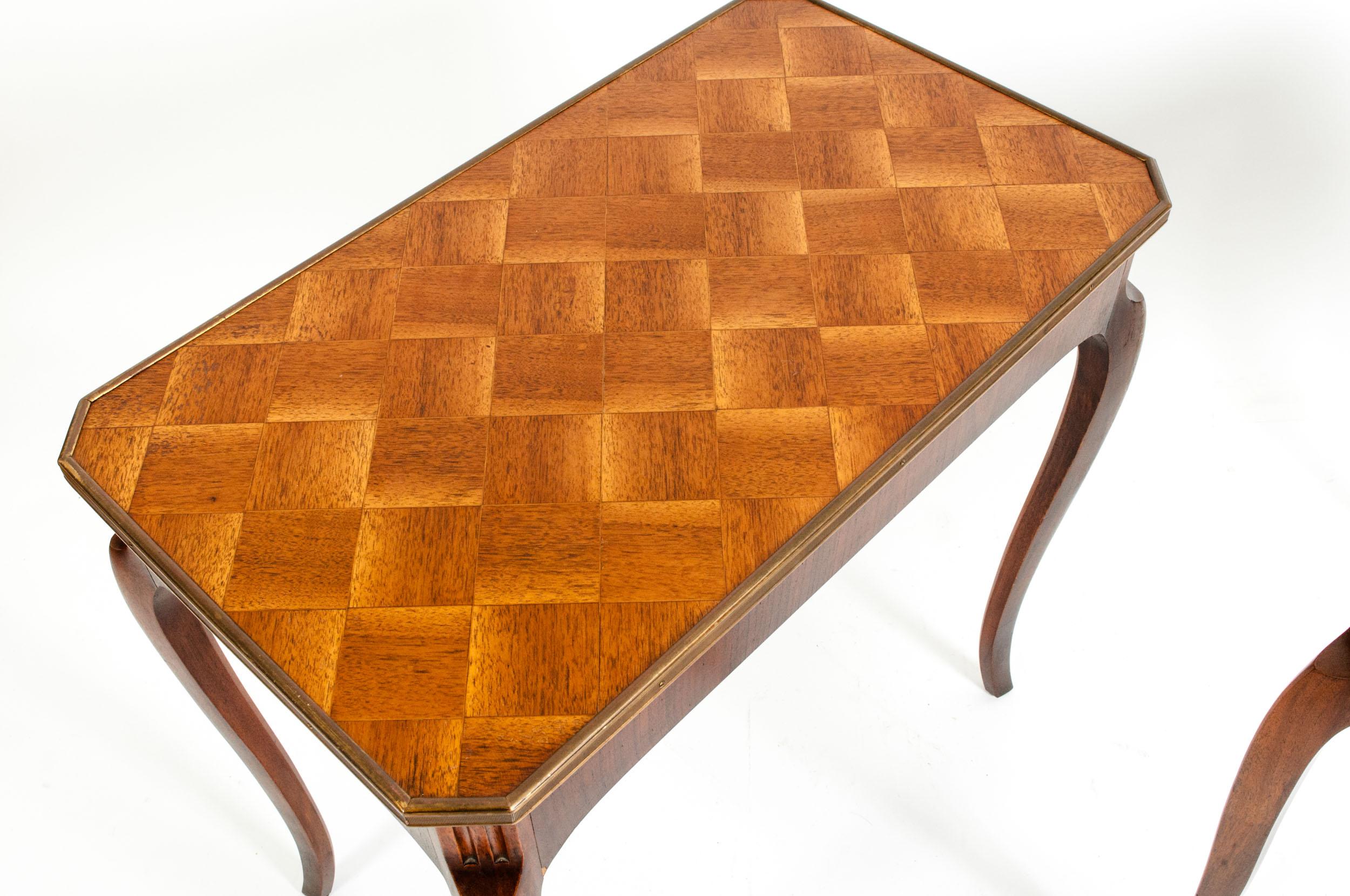 Mid-20th Century Pair Marquetry Side / End Table