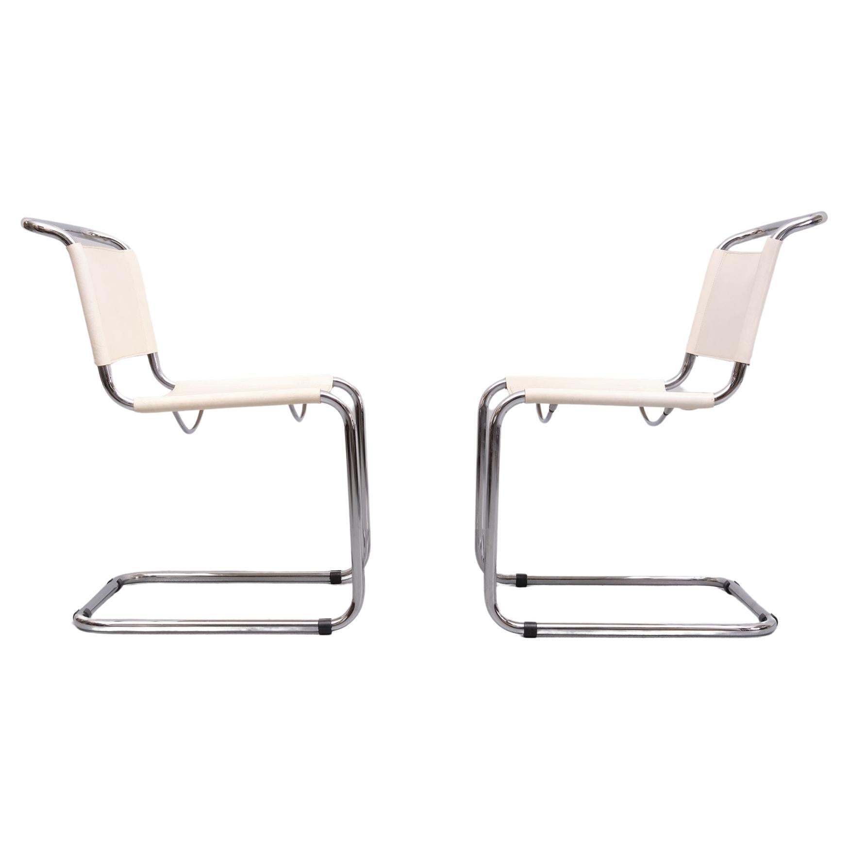 Mid-Century Modern pair Mart stam S33 cantilever chairs  1970s For Sale