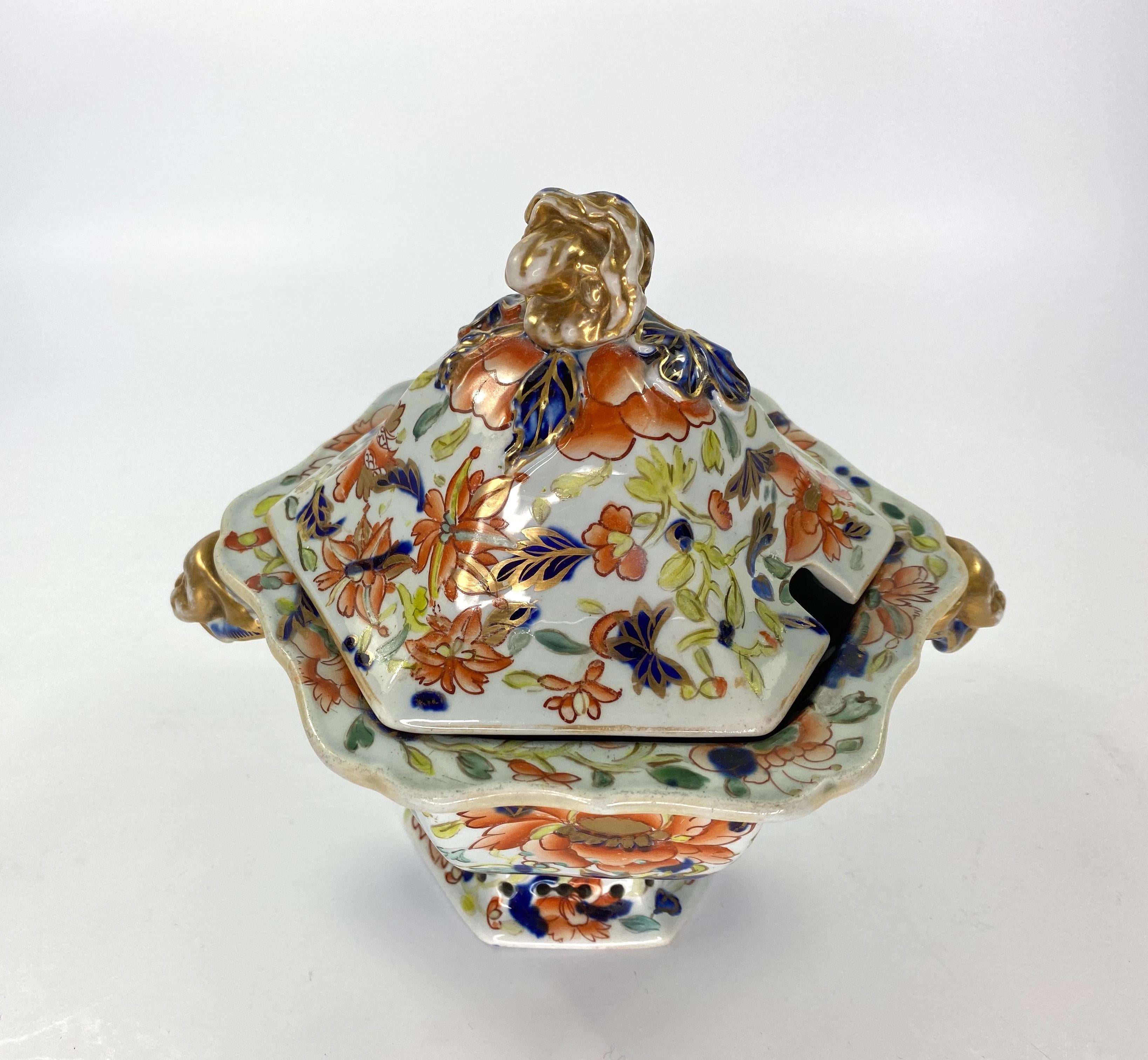 Pair of Masons Ironstone Tureens, Covers and Stands, circa 1815 10