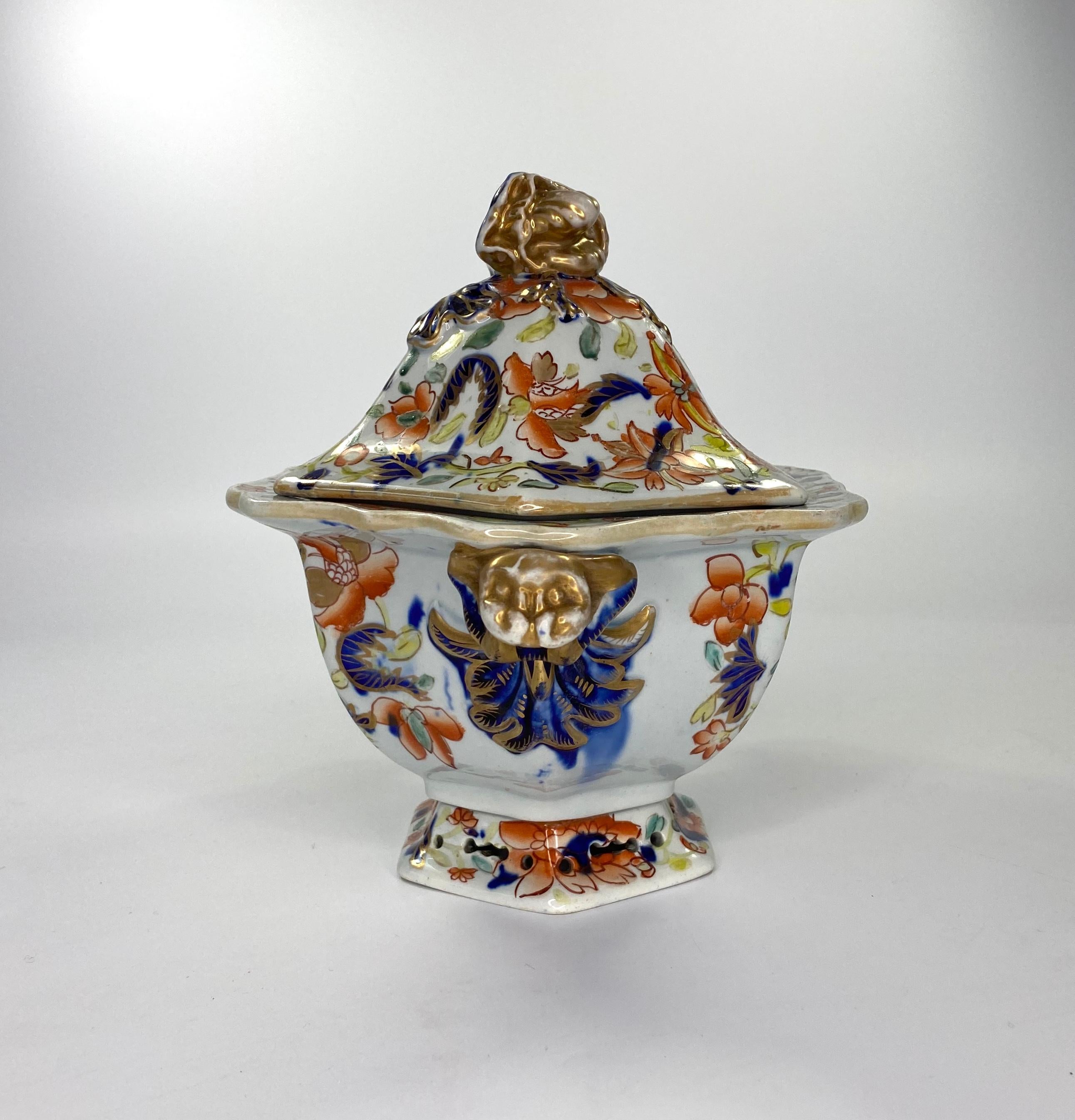 Pair of Masons Ironstone Tureens, Covers and Stands, circa 1815 12