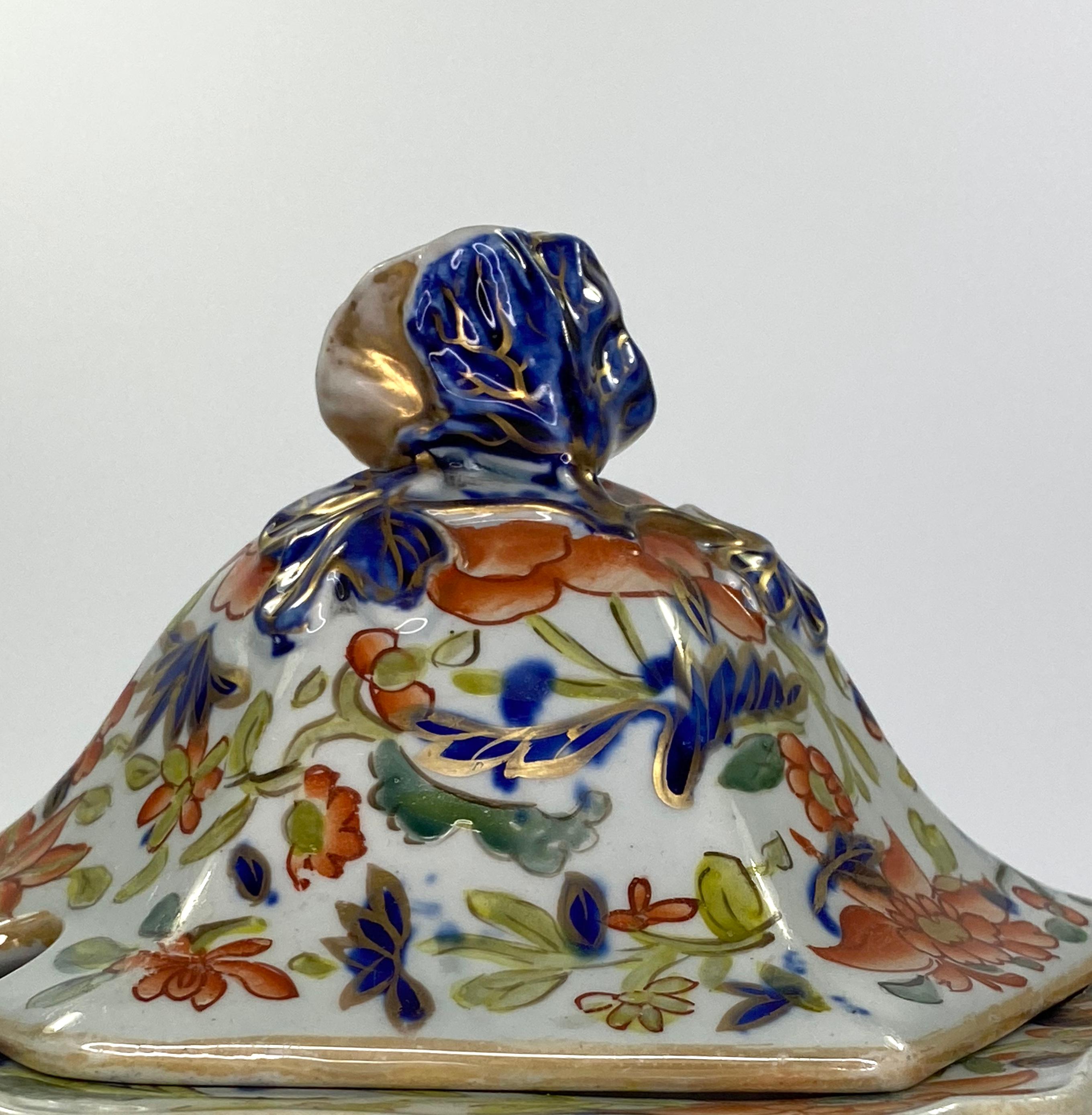 Pair of Masons Ironstone Tureens, Covers and Stands, circa 1815 2