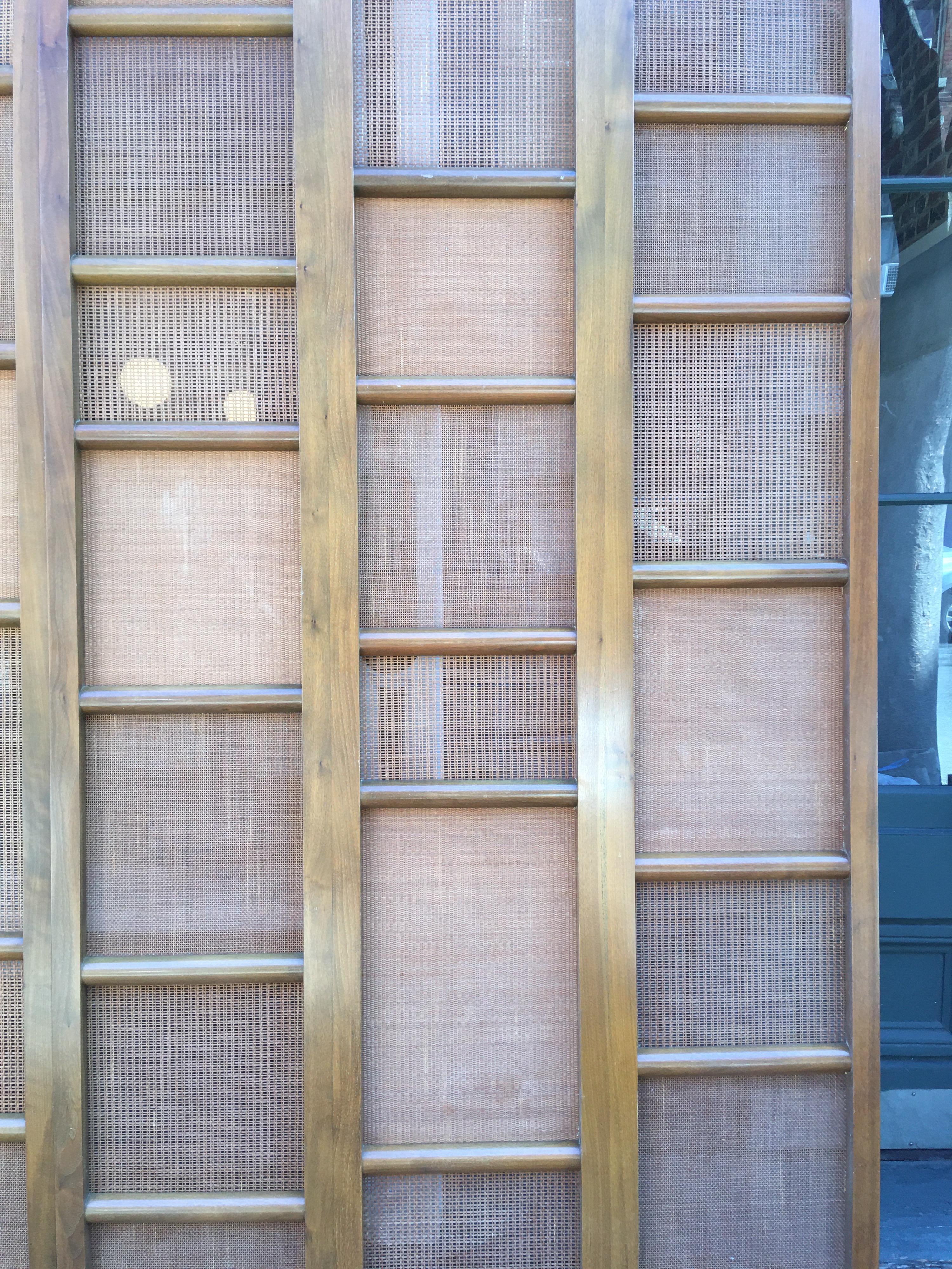 Mid-Century Modern Pair of Massive Walnut Privacy Panels in the Style of Edward Wormley