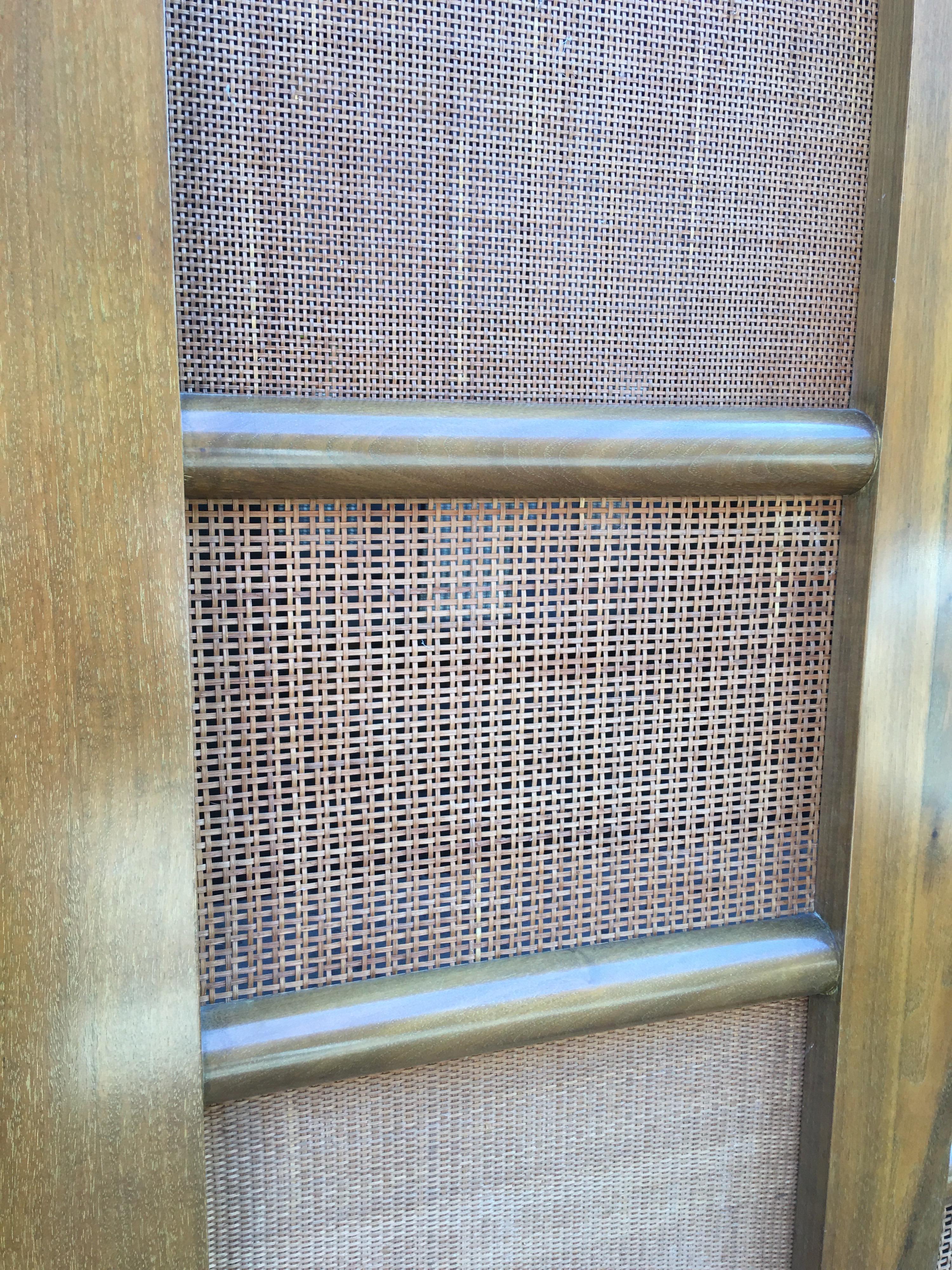 American Pair of Massive Walnut Privacy Panels in the Style of Edward Wormley