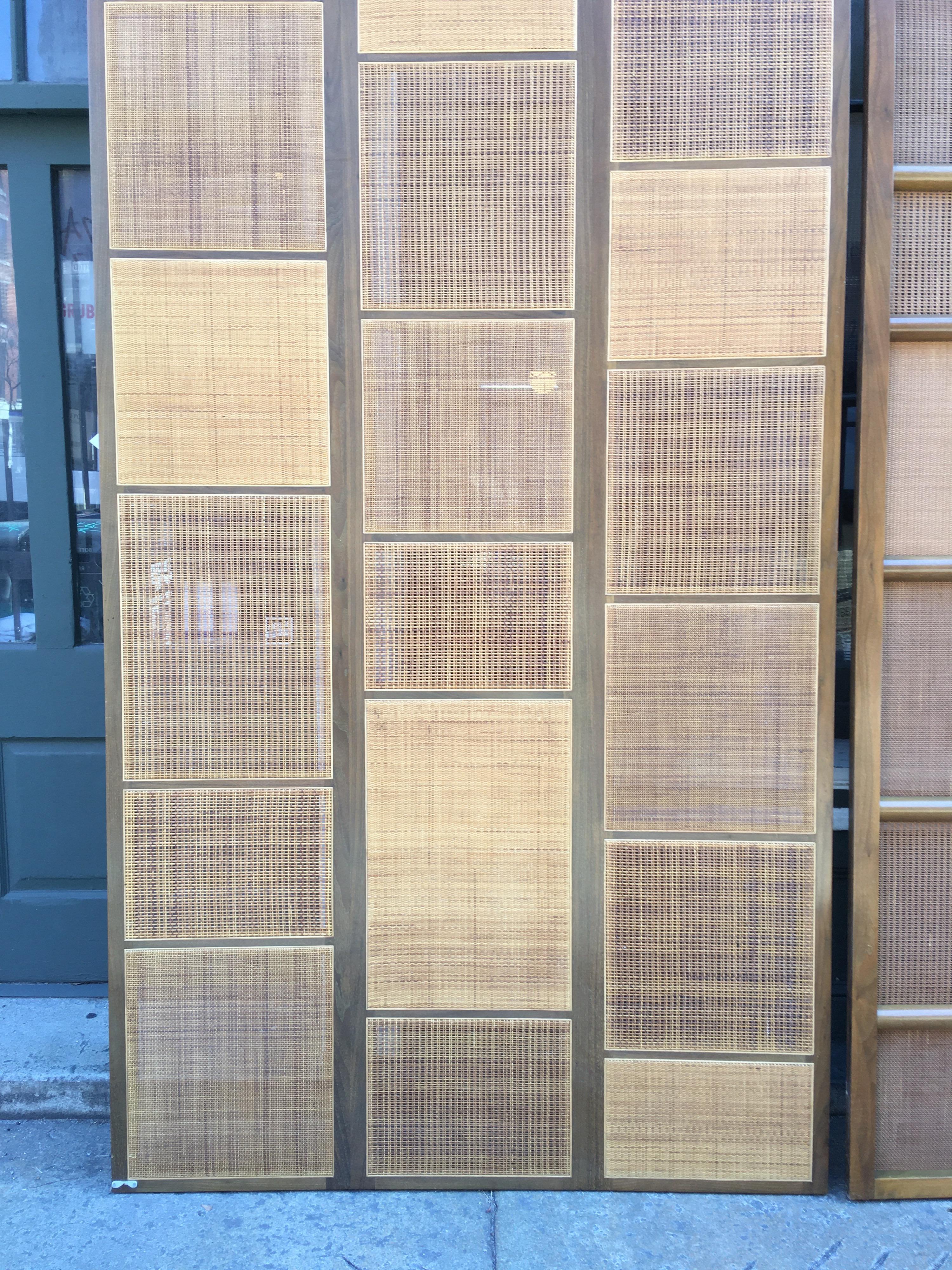 Pair of Massive Walnut Privacy Panels in the Style of Edward Wormley 1