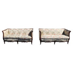 Pair Matched Pair Karges Carved French Louis XV Style Sofas Settees