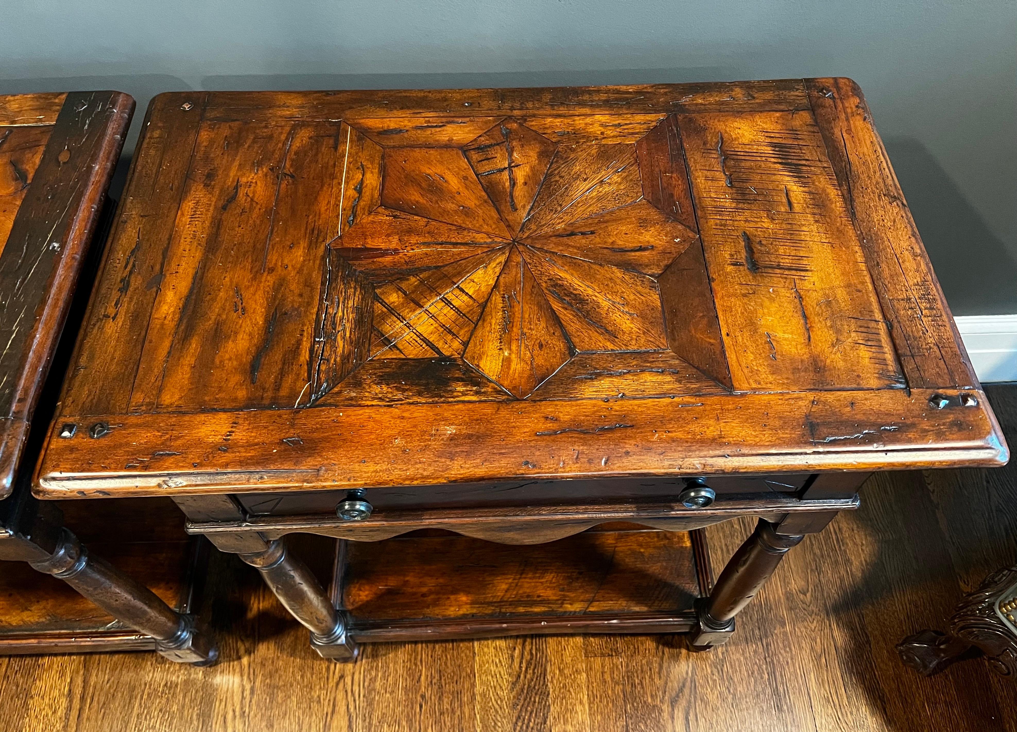 Pair Matching Signed Theodore Alexander Castle Bromwich End Tables Nightstands 2