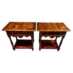 Pair Matching Signed Theodore Alexander Castle Bromwich End Tables Nightstands