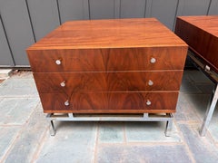 Pair McCobb style American of Martinsville End Table Chrome Walnut Mid-Century