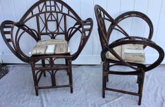 Pair McGuire Bamboo Rattan Butterfly Chairs
