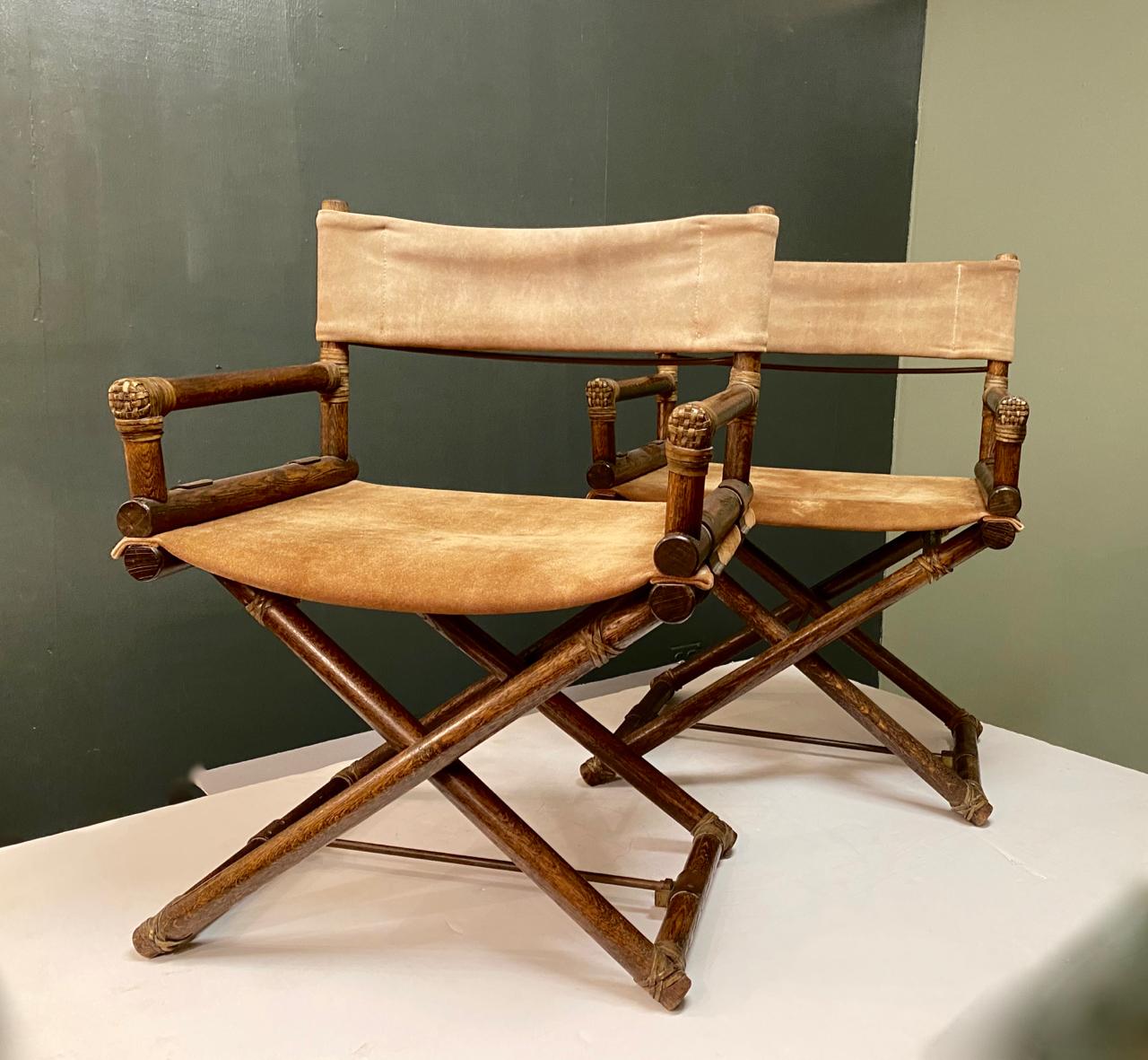 20th Century Pair of McGuire Directors Chairs